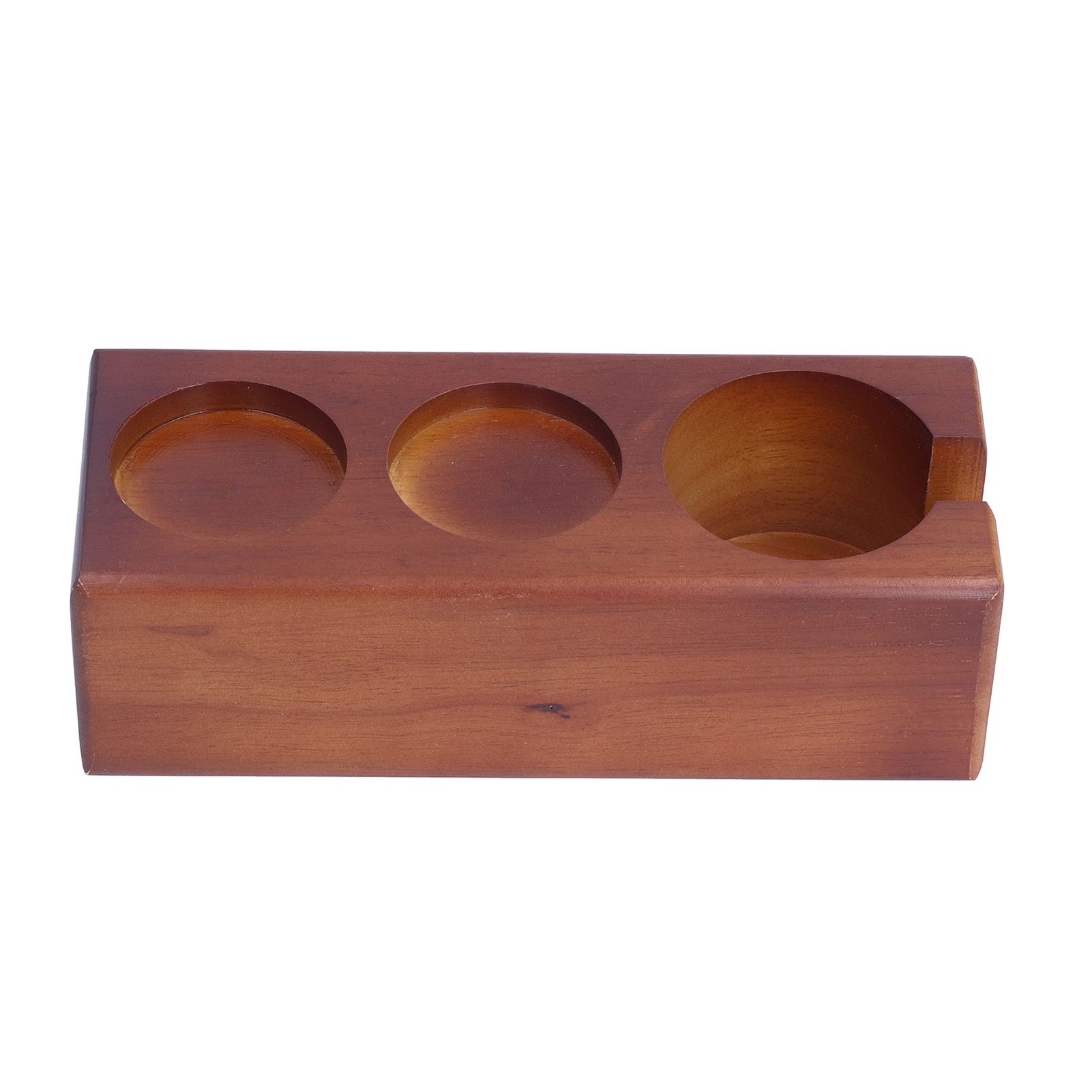 3‑Slots Wood Coffee Tamper Holder Portafilter Storage Stand Tamping Station view 2