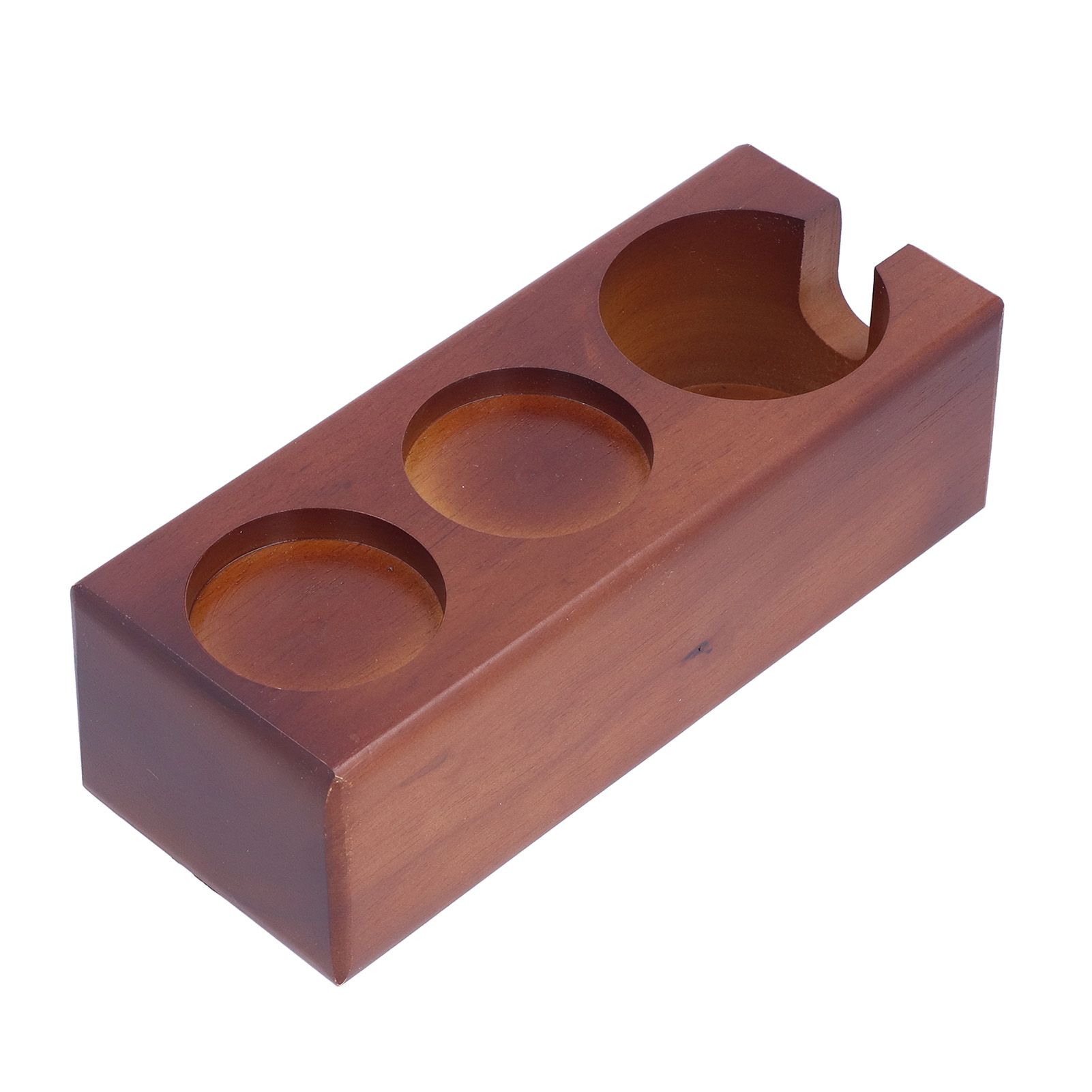 3‑Slots Wood Coffee Tamper Holder Portafilter Storage Stand Tamping Station view 3