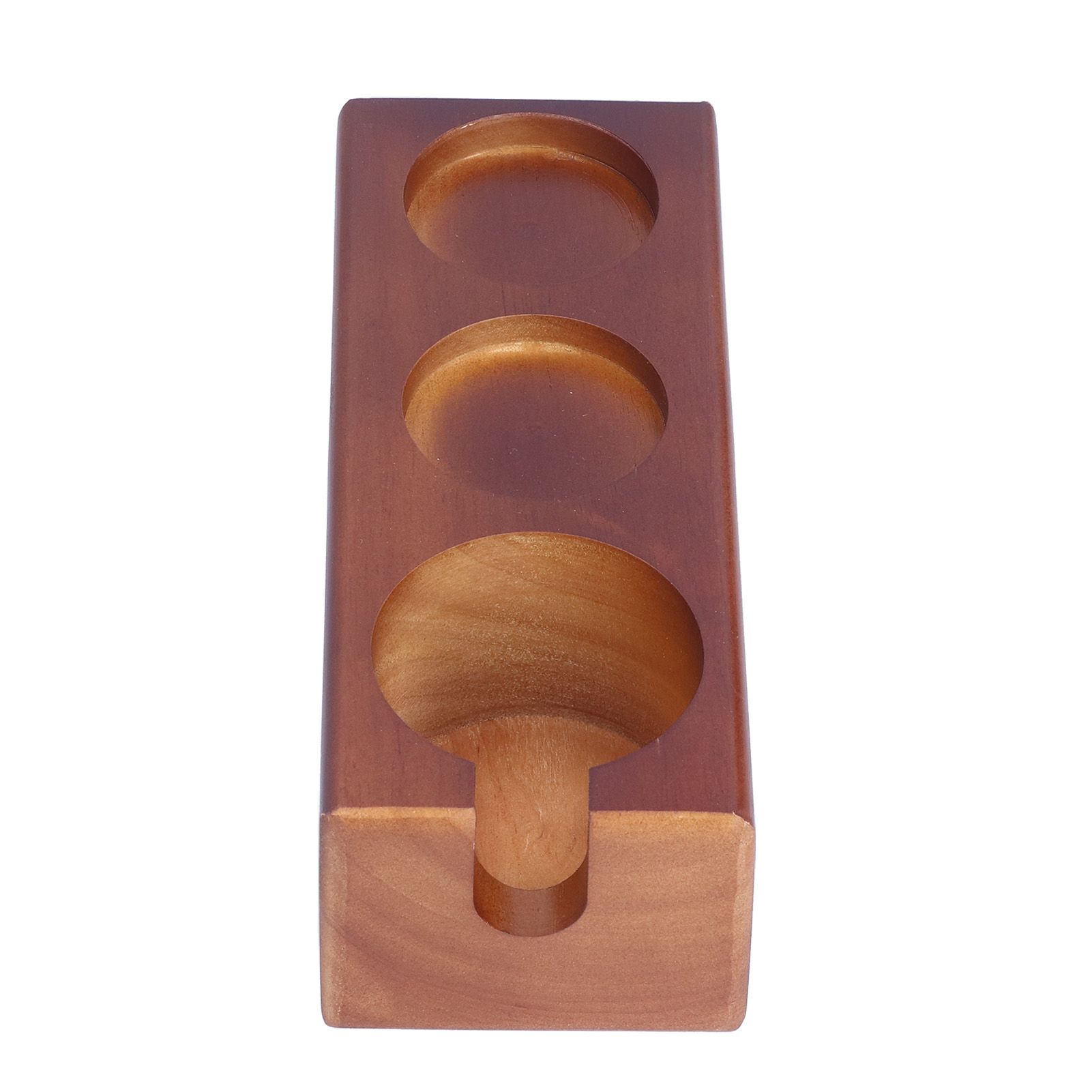3‑Slots Wood Coffee Tamper Holder Portafilter Storage Stand Tamping Station view 8