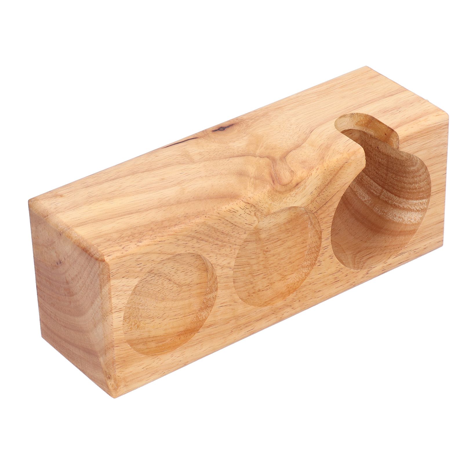 3‑Slots Wooden Coffee Portafilter Holder Tamper Stand Tamping Base for Home