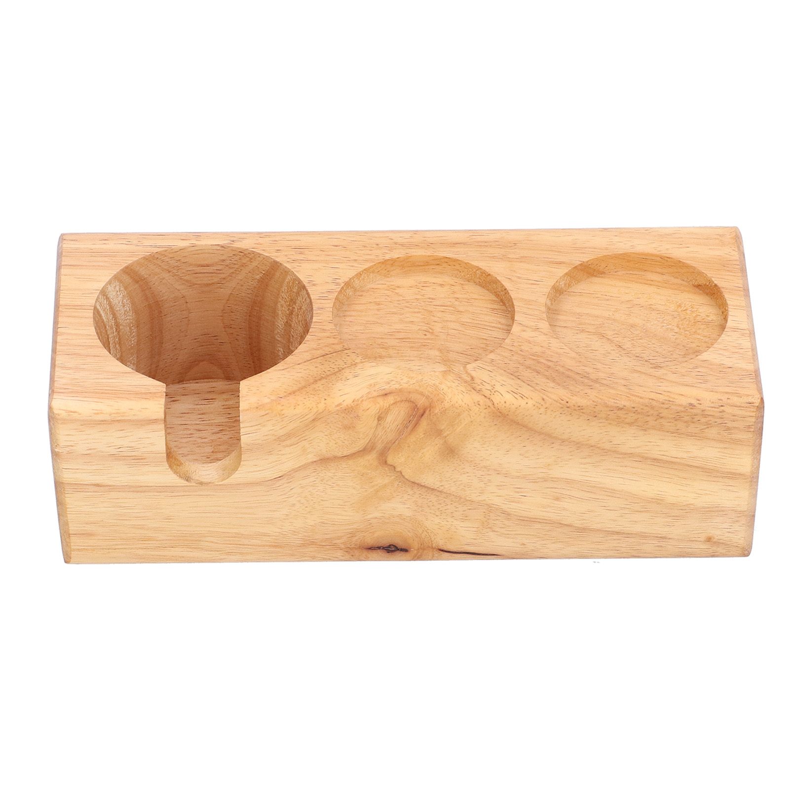 3‑Slots Wooden Coffee Portafilter Holder Tamper Stand Tamping Base for Home view 2