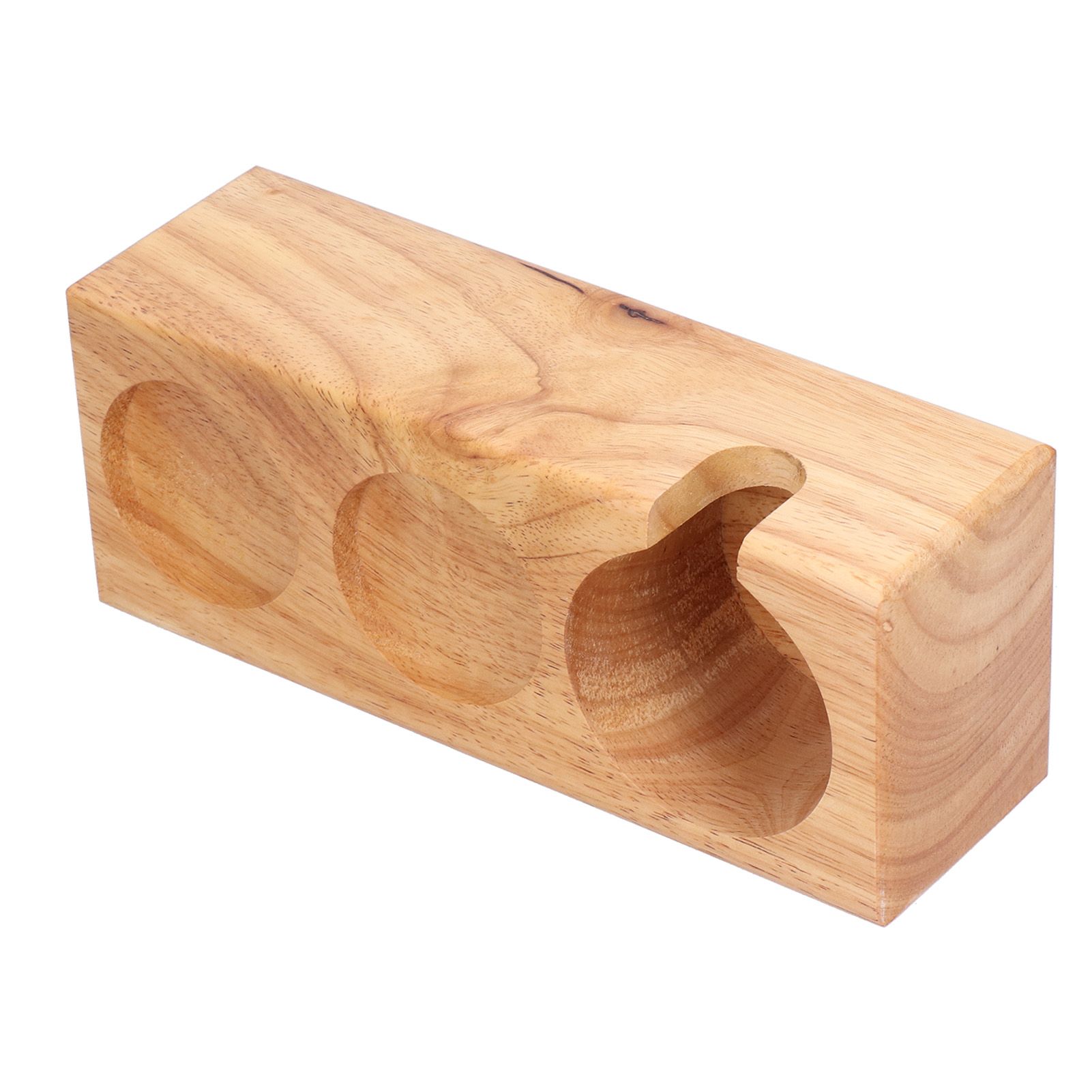 3‑Slots Wooden Coffee Portafilter Holder Tamper Stand Tamping Base for Home view 3