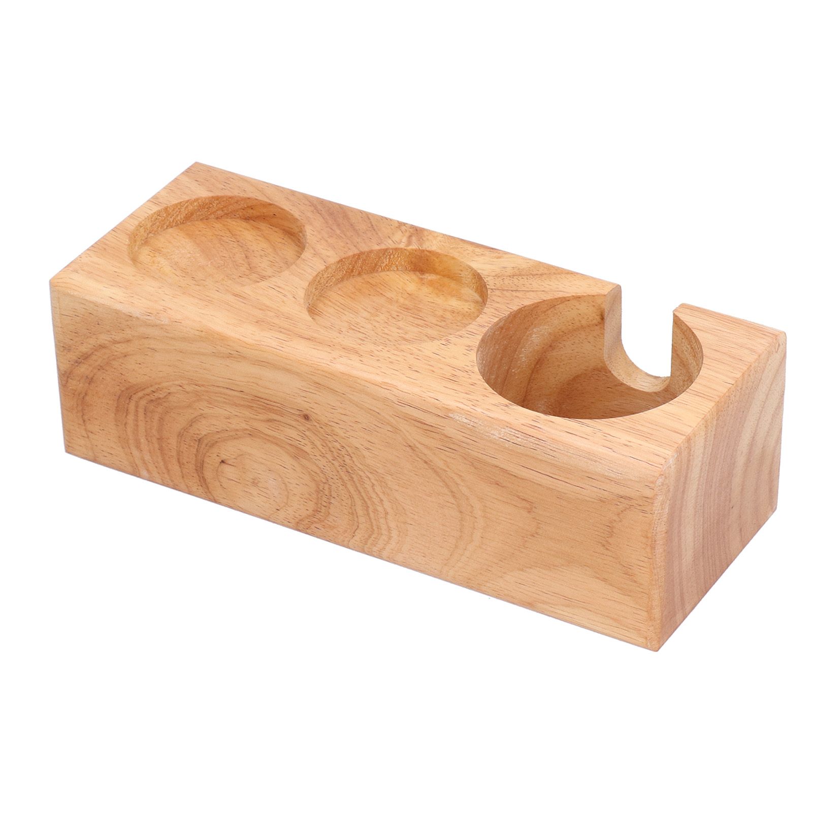 3‑Slots Wooden Coffee Portafilter Holder Tamper Stand Tamping Base for Home view 4