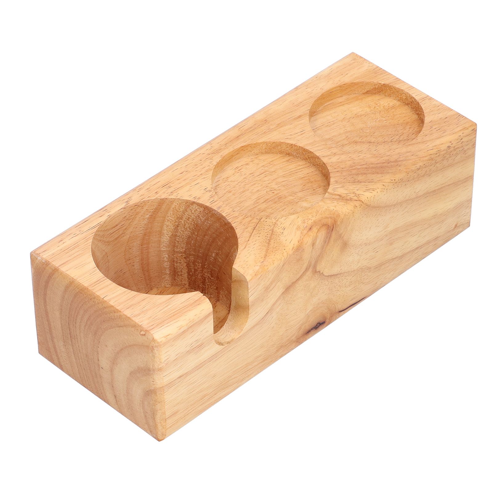 3‑Slots Wooden Coffee Portafilter Holder Tamper Stand Tamping Base for Home view 6