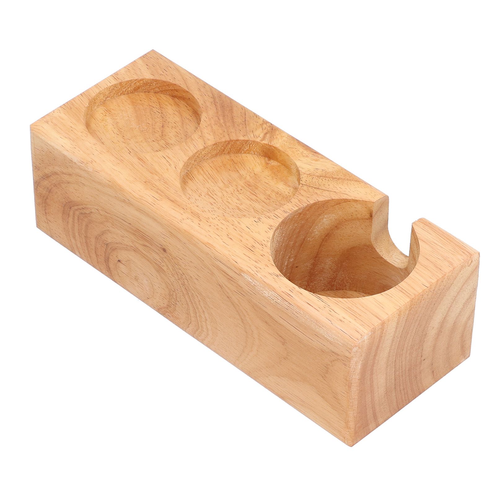 3‑Slots Wooden Coffee Portafilter Holder Tamper Stand Tamping Base for Home view 8