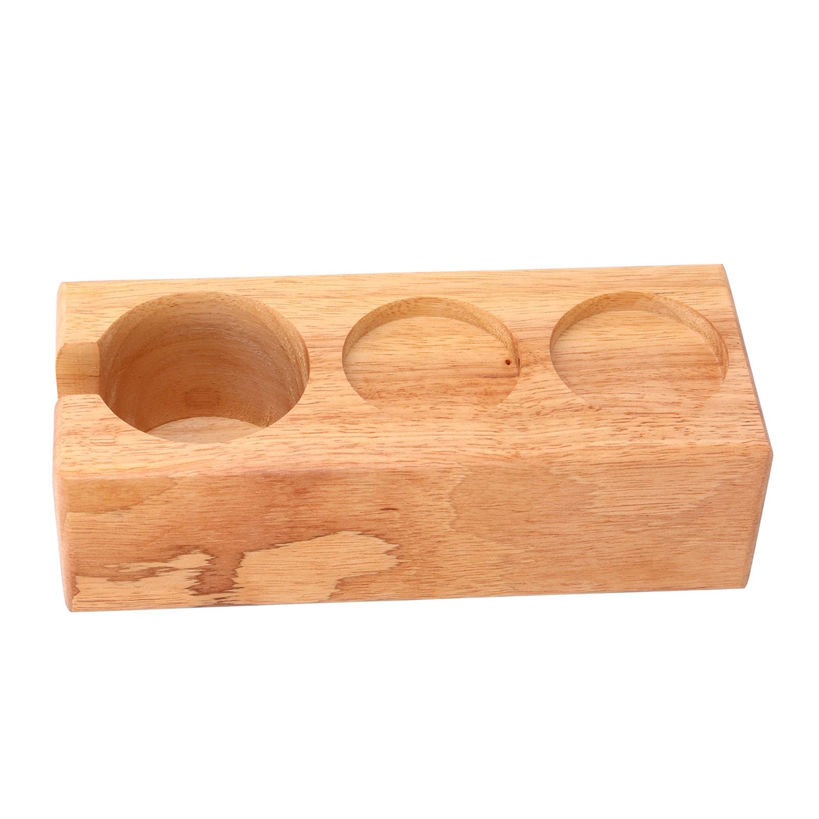 3‑Slots Wooden Coffee Portafilter Holder Tamper Stand Tamping Base for Home