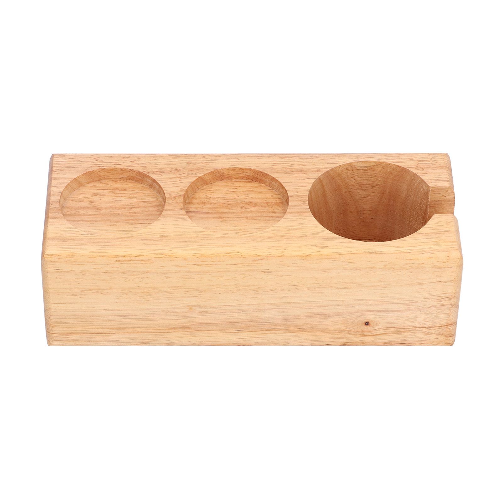 3‑Slots Wooden Coffee Portafilter Holder Tamper Stand Tamping Base for Home view 2