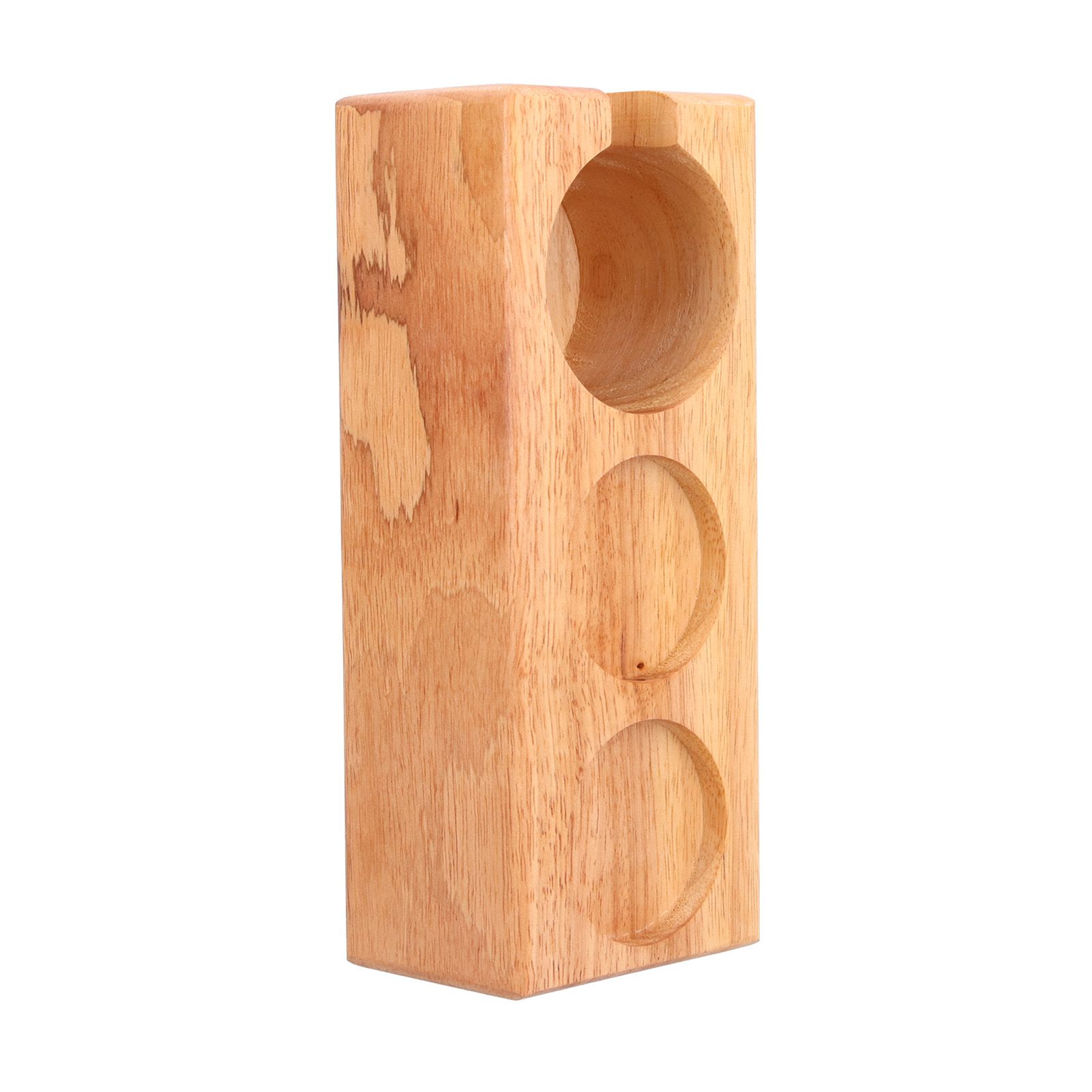 3‑Slots Wooden Coffee Portafilter Holder Tamper Stand Tamping Base for Home view 3