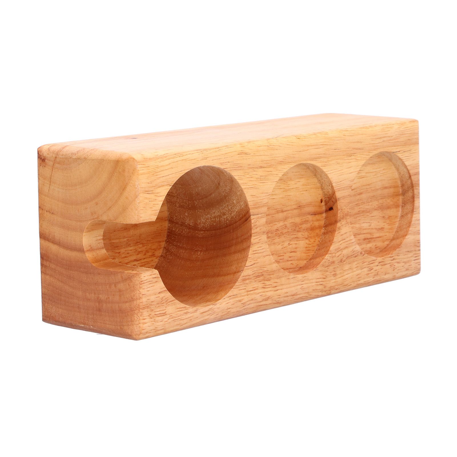 3‑Slots Wooden Coffee Portafilter Holder Tamper Stand Tamping Base for Home view 5