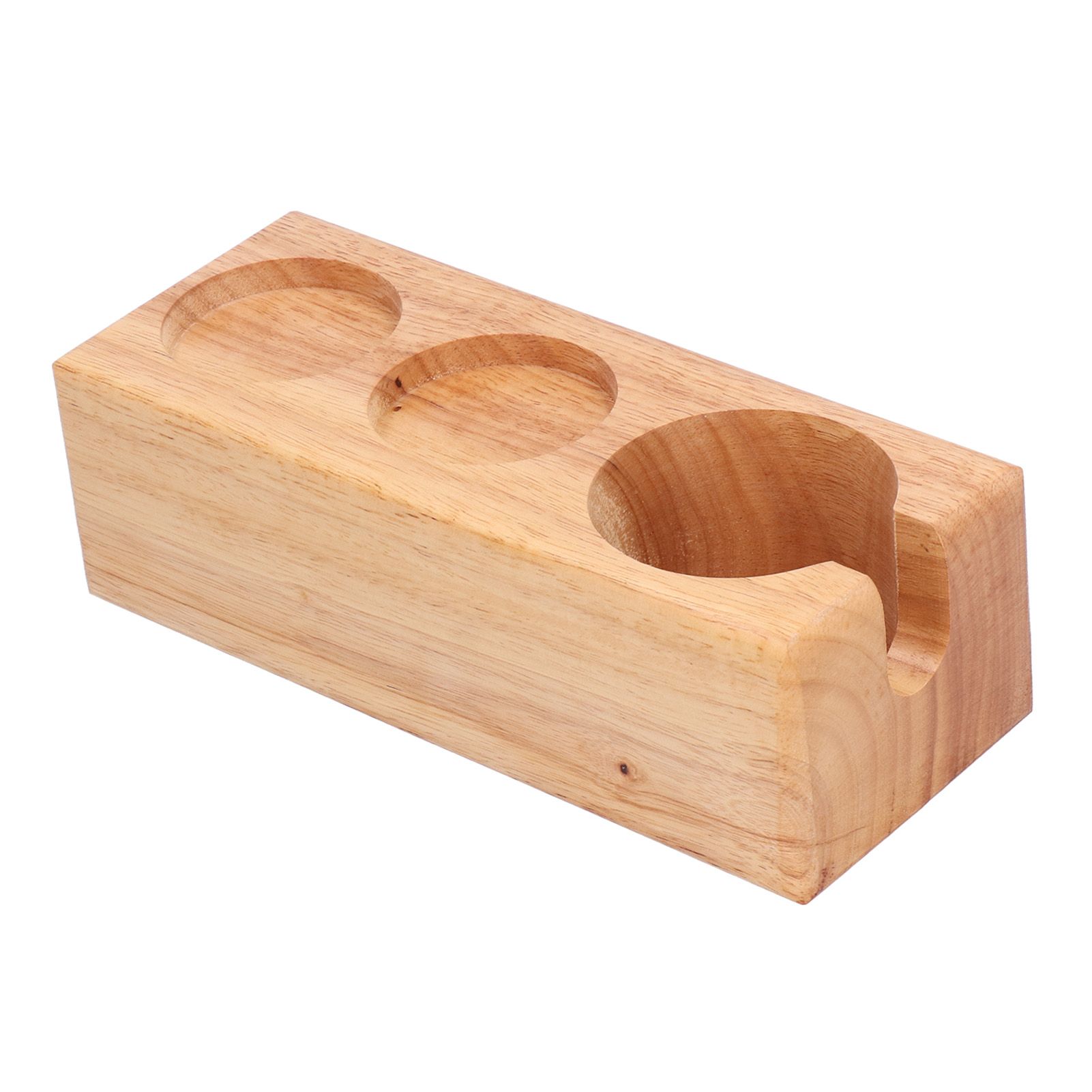 3‑Slots Wooden Coffee Portafilter Holder Tamper Stand Tamping Base for Home view 6