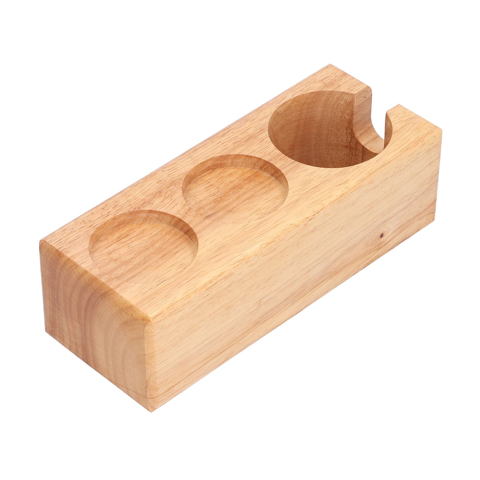 3‑Slots Wooden Coffee Portafilter Holder Tamper Stand Tamping Base for Home view 7