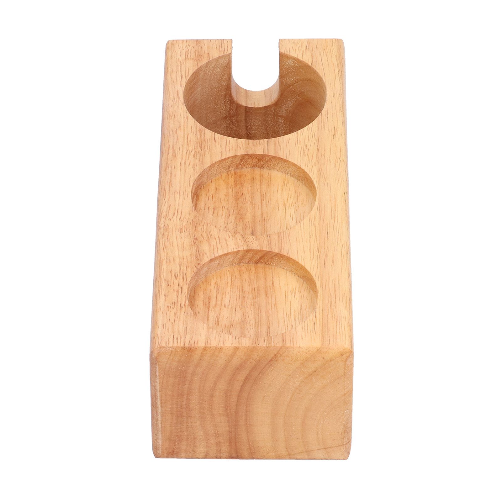 3‑Slots Wooden Coffee Portafilter Holder Tamper Stand Tamping Base for Home view 8