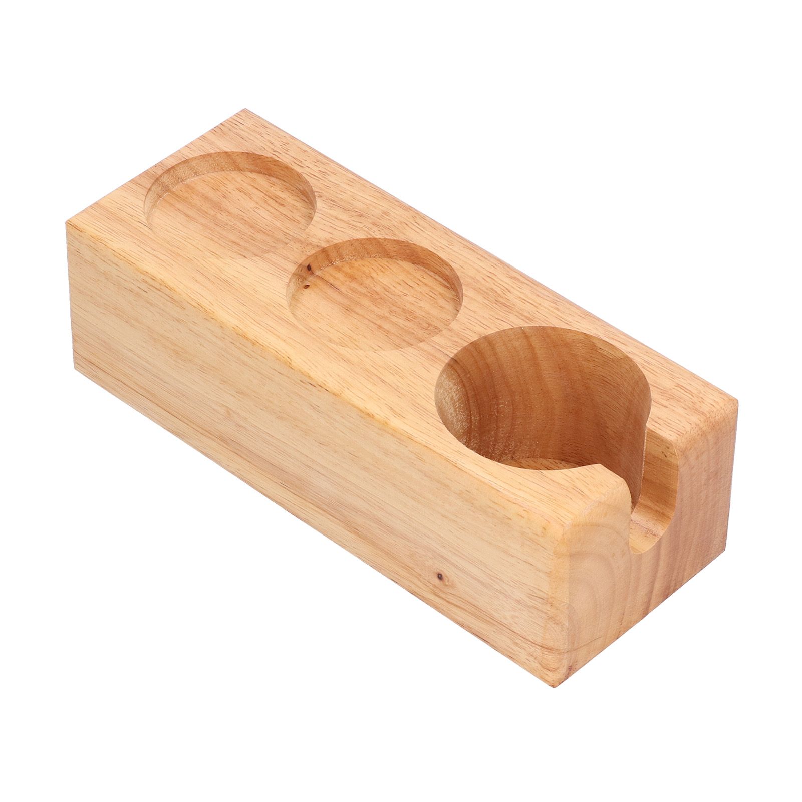 3‑Slots Wooden Coffee Portafilter Holder Tamper Stand Tamping Base for Home view 10