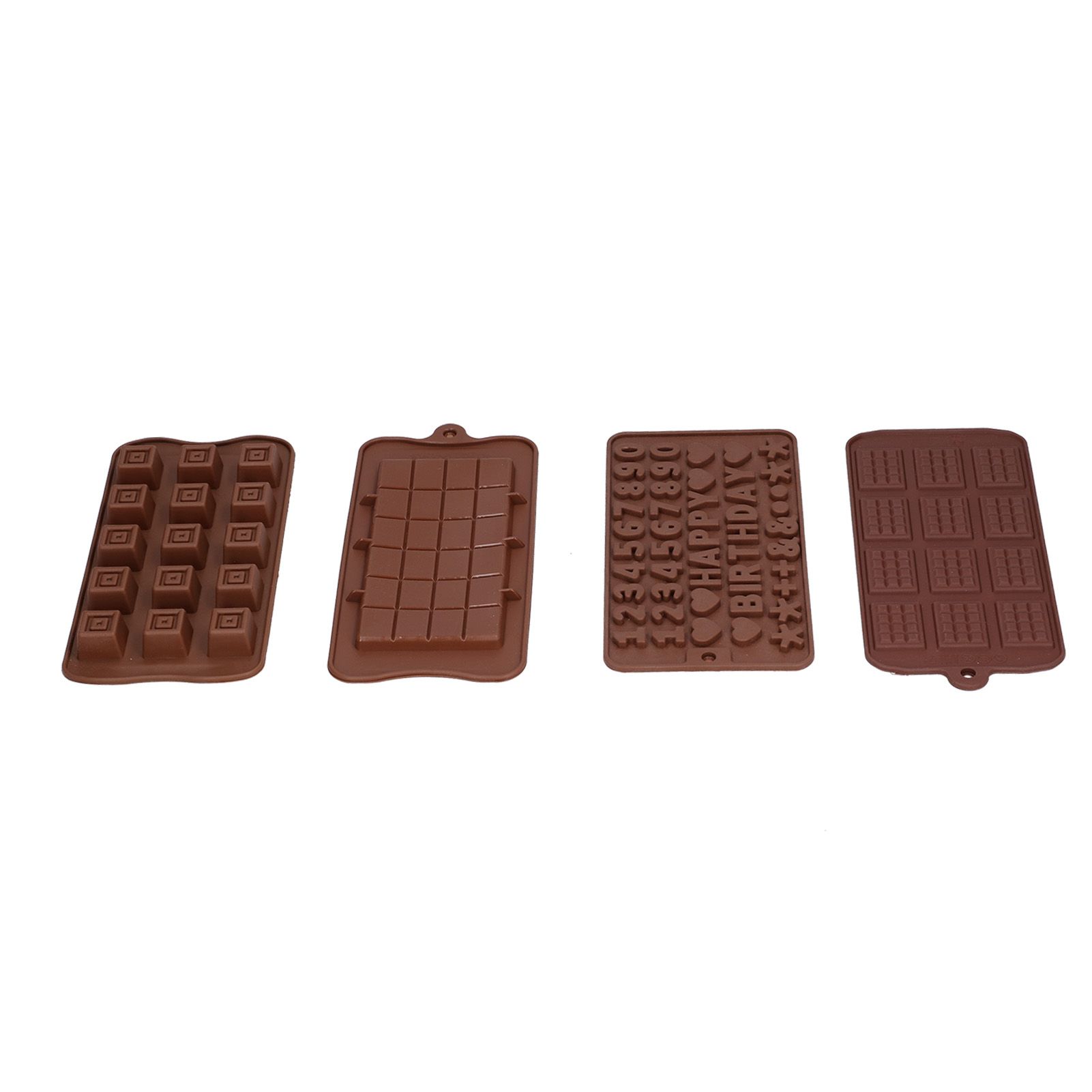 4Pcs/Set Innovative Pattern Mold Silicone Chocolate Mold Baking Tool for Home