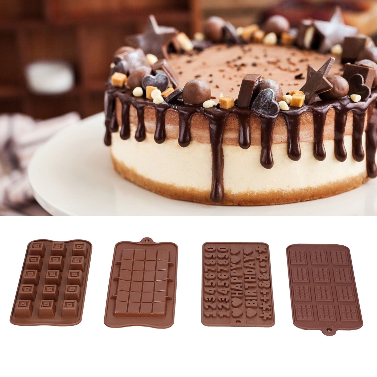4Pcs/Set Innovative Pattern Mold Silicone Chocolate Mold Baking Tool for Home view 12