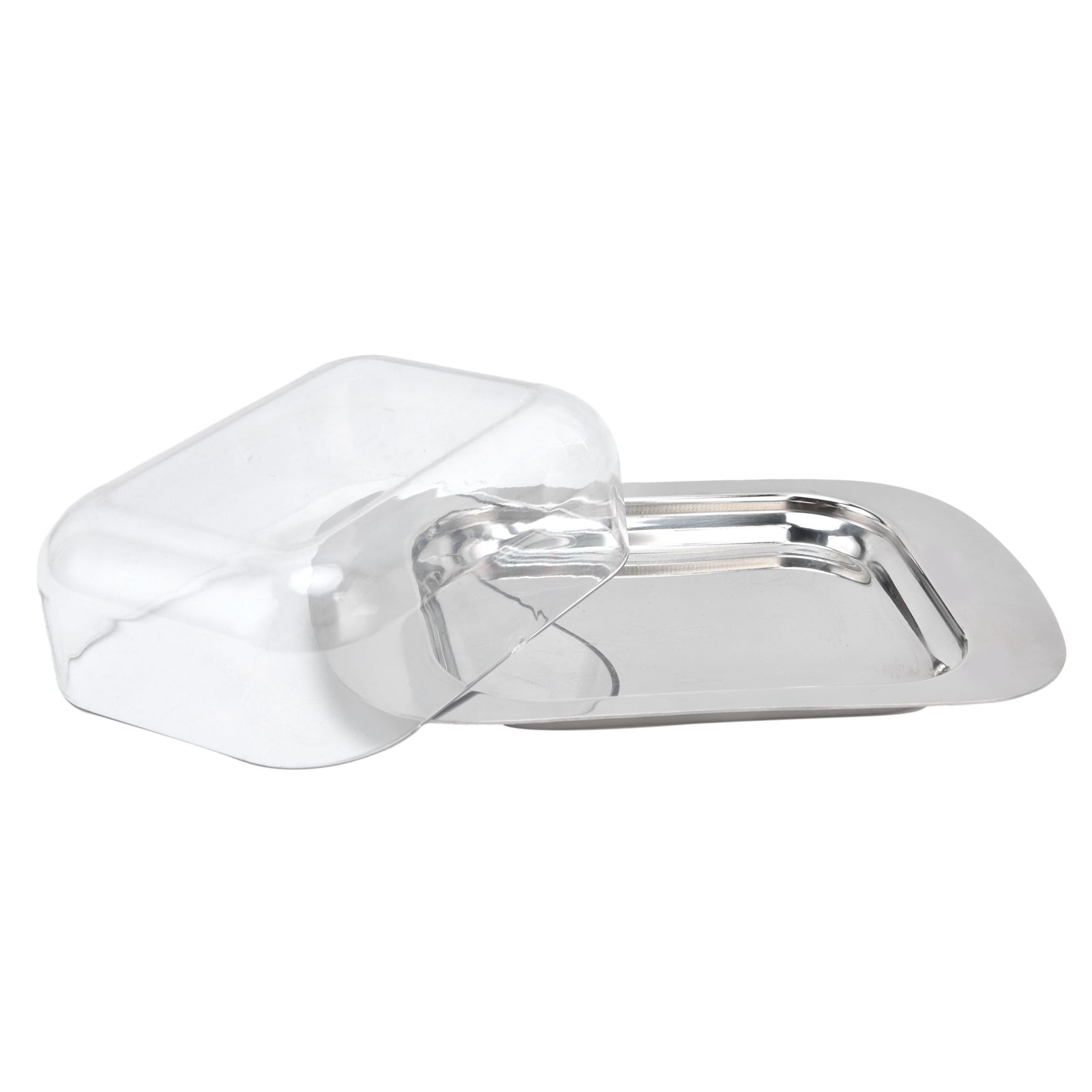 Quadrate Stainless Steel Butter Container Dish Cheese Keeper with Transparent view 3