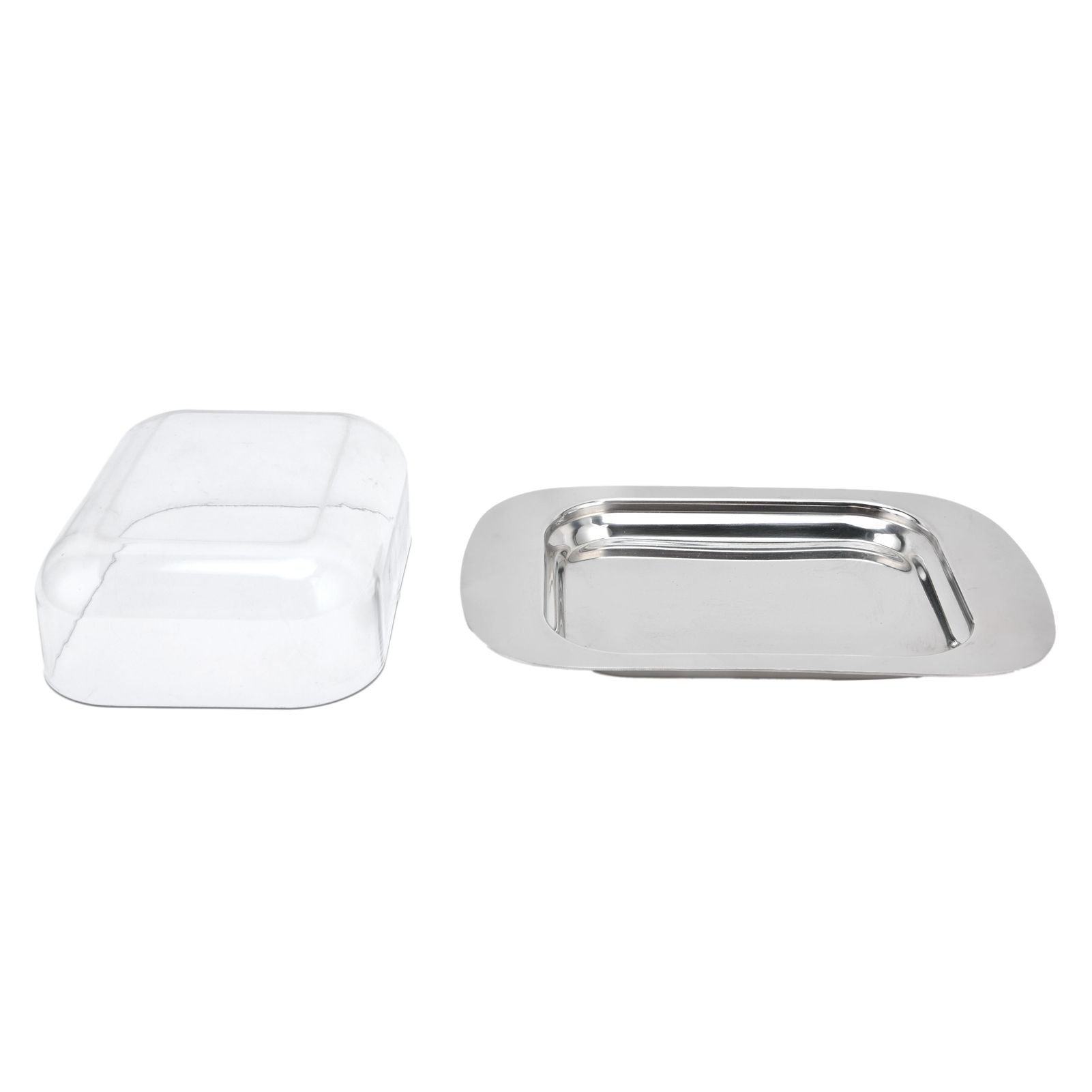 Quadrate Stainless Steel Butter Container Dish Cheese Keeper with Transparent view 9