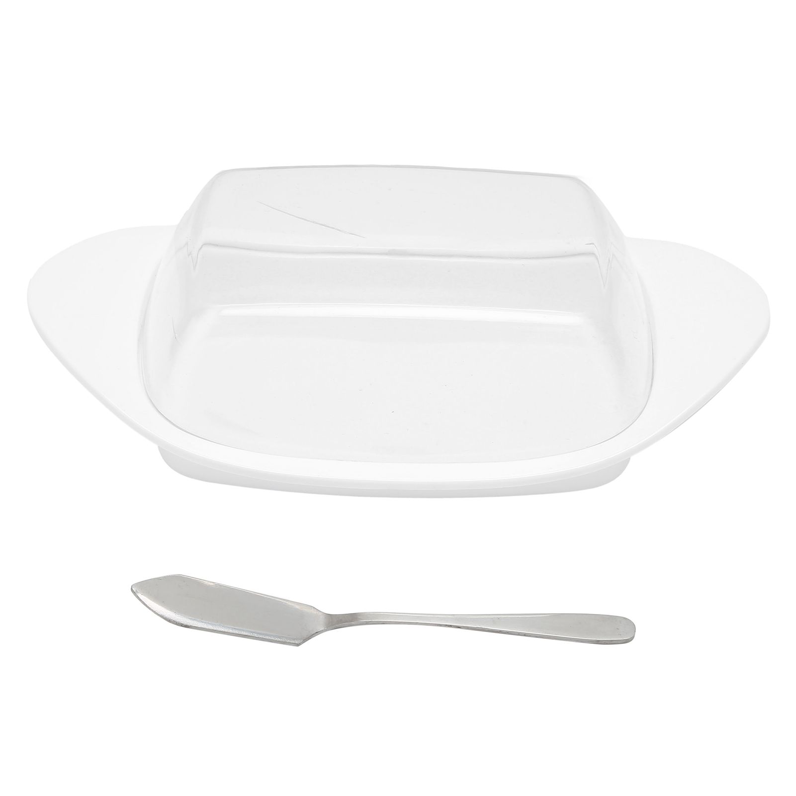BoatShaped Butter Dish with Lid Food Grade PP Butter Cutting Box for Chess view 2