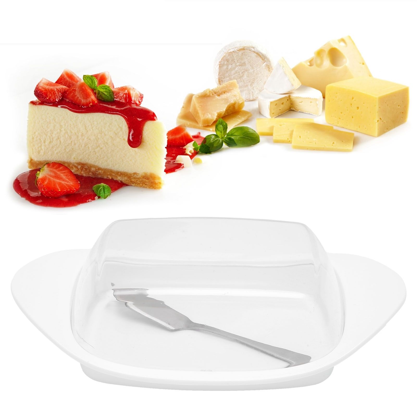 BoatShaped Butter Dish with Lid Food Grade PP Butter Cutting Box for Chess view 12