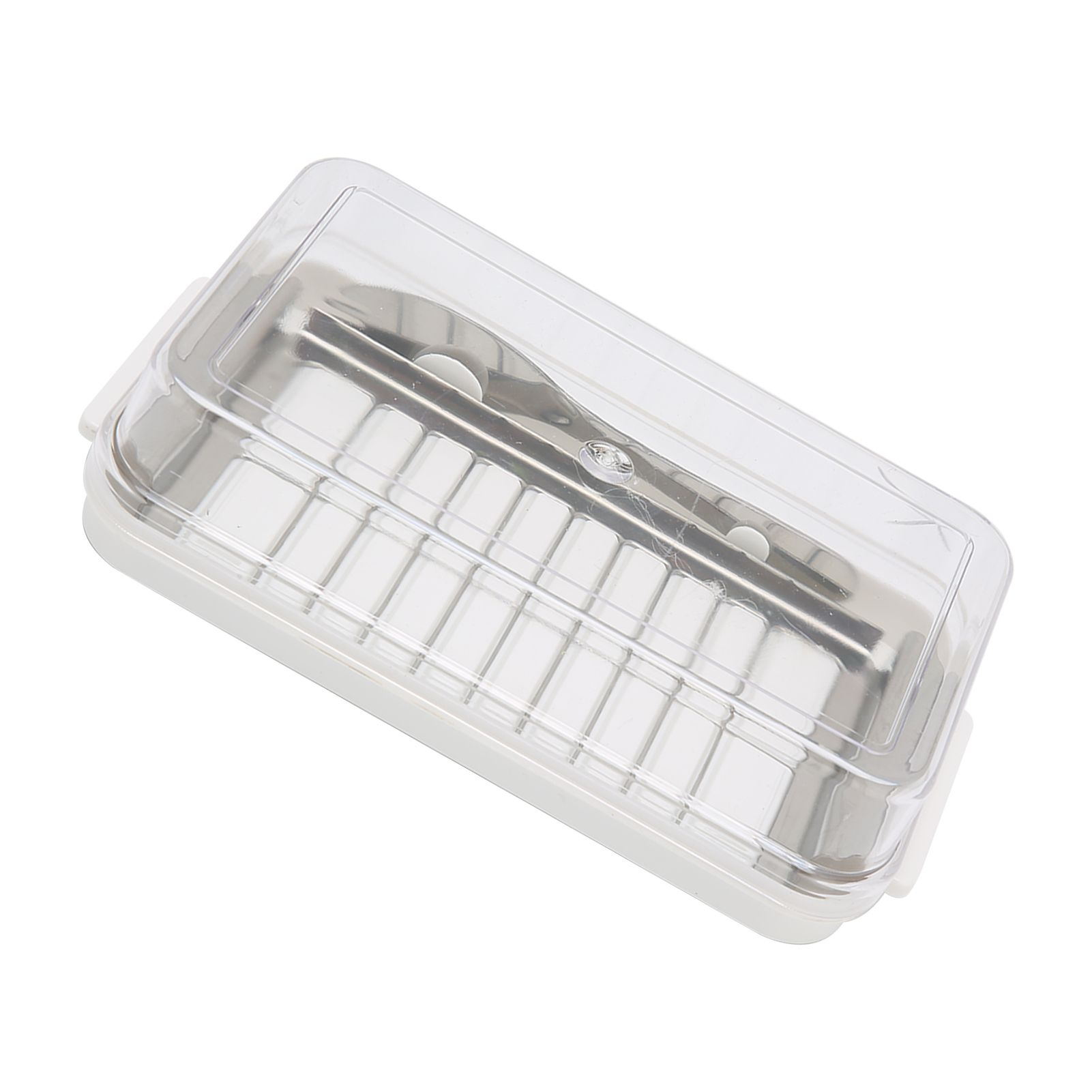 Stainless Steel Butter Cutter Box Cheese Storage Container with Transparent view 3