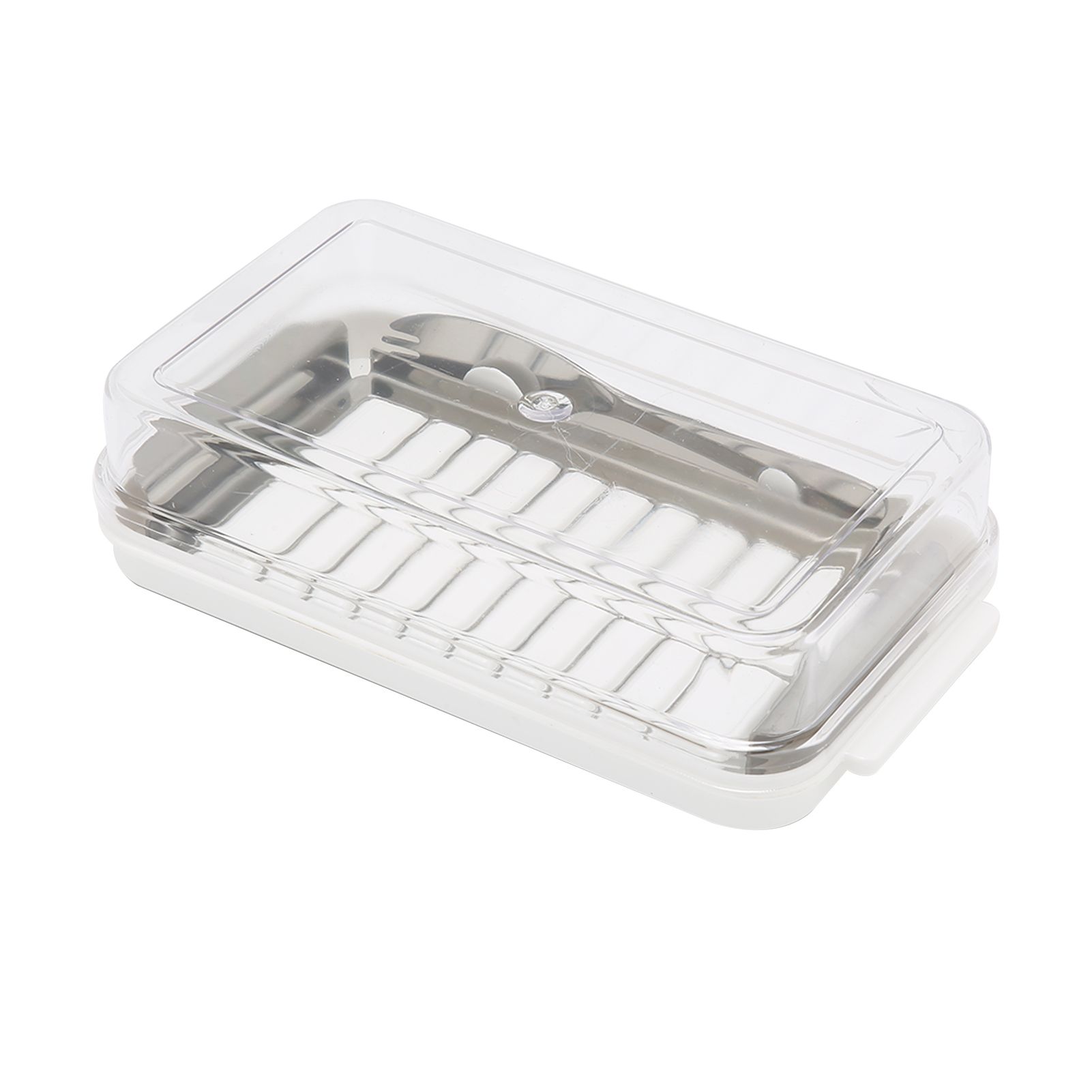 Stainless Steel Butter Cutter Box Cheese Storage Container with Transparent view 7