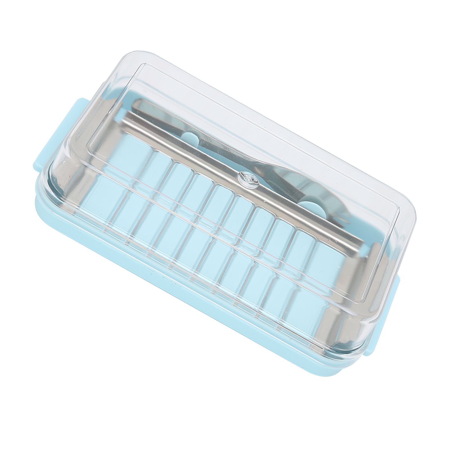 Stainless Steel Butter Cutter Box Cheese Storage Container with Transparent — image 1