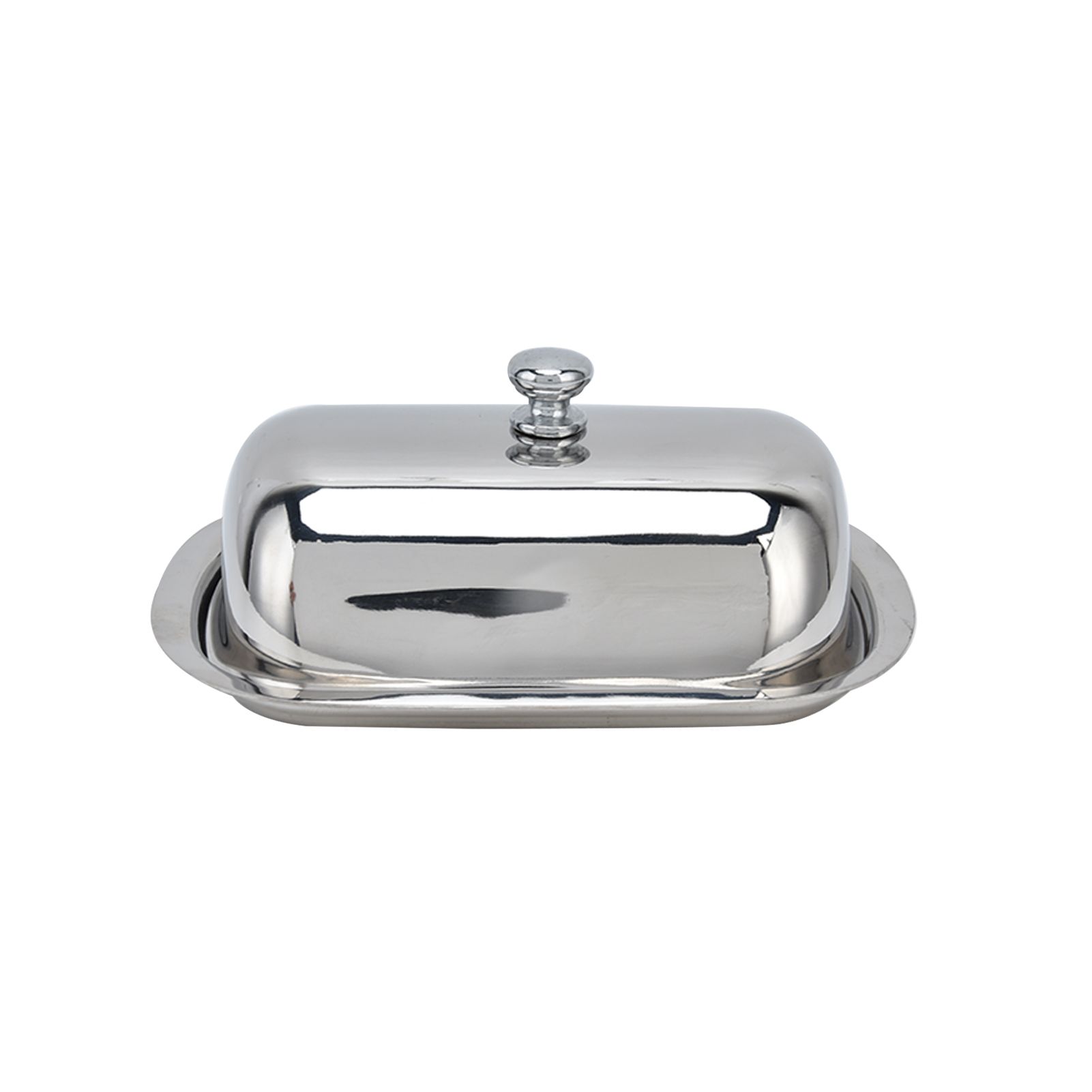 Stainless Steel Butter Dish HighGloss Dessert Bread Cheese Cake Box Food view 2