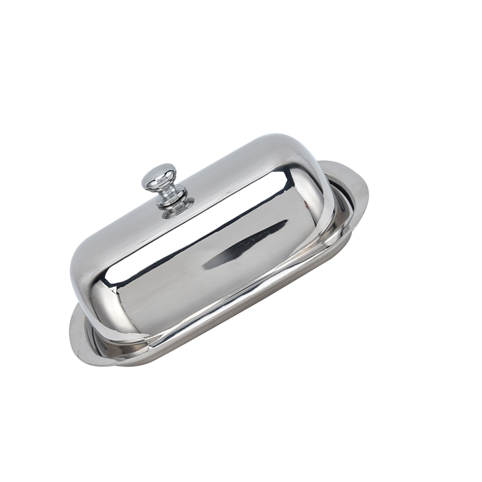 Stainless Steel Butter Dish HighGloss Dessert Bread Cheese Cake Box Food view 3