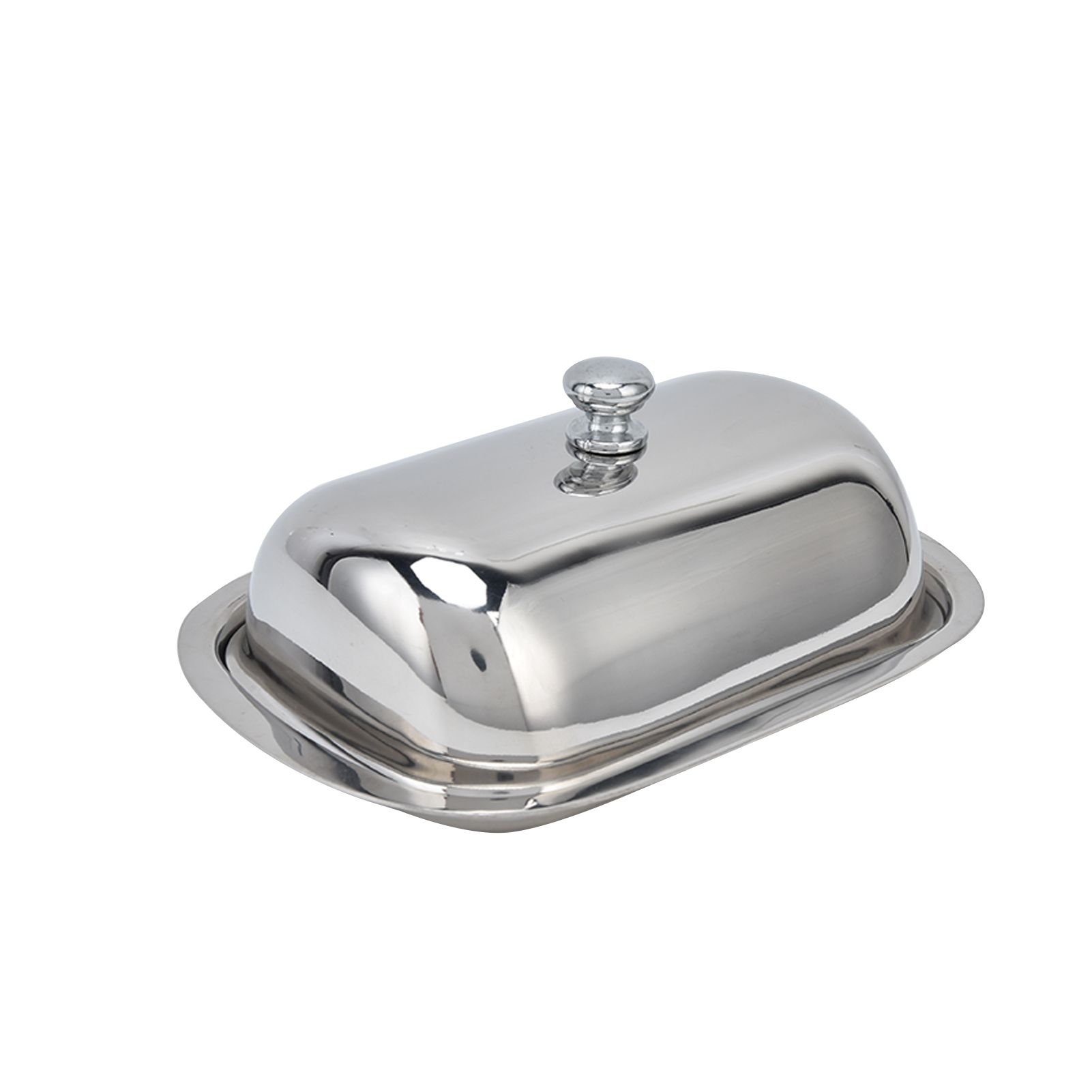 Stainless Steel Butter Dish HighGloss Dessert Bread Cheese Cake Box Food view 4