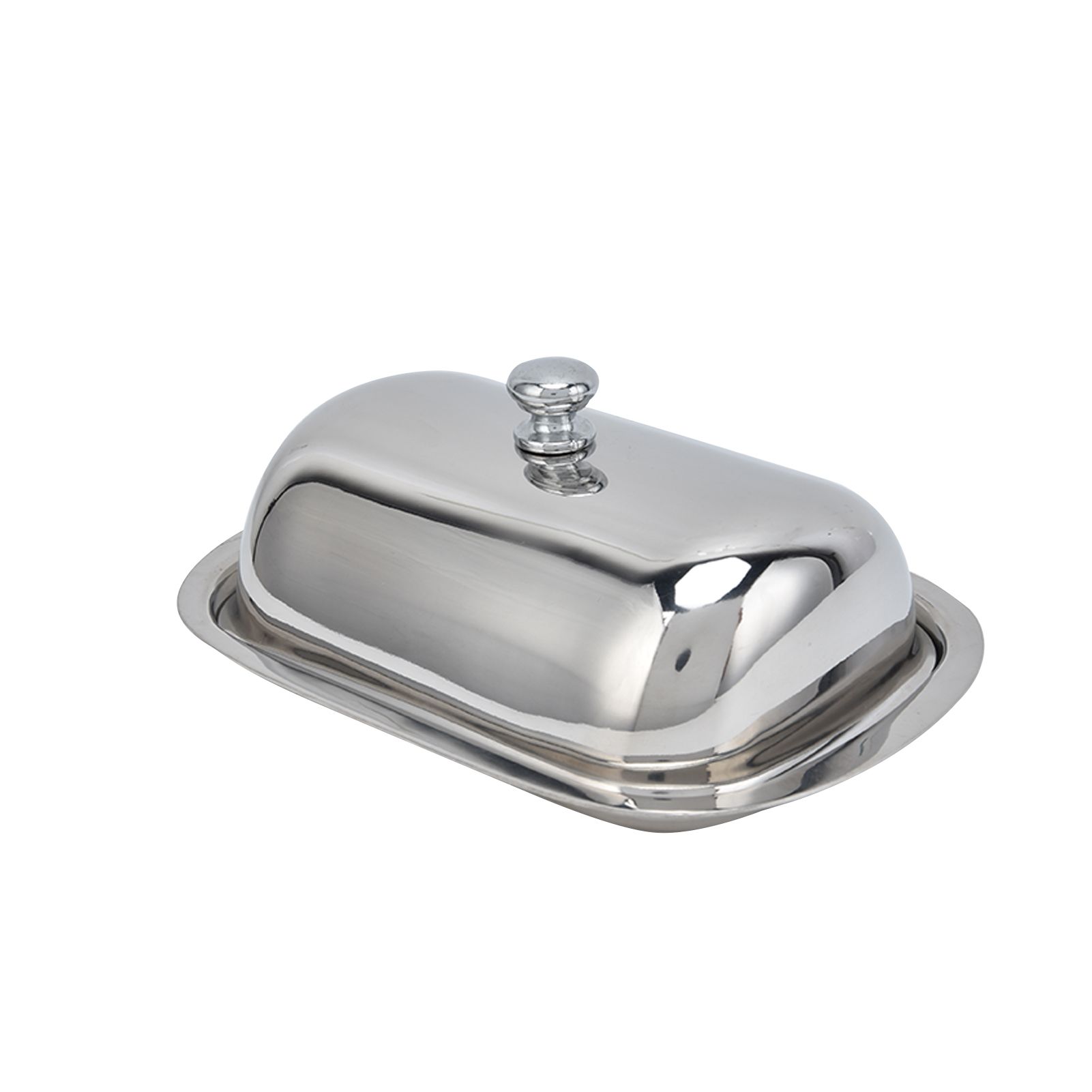 Stainless Steel Butter Dish HighGloss Dessert Bread Cheese Cake Box Food view 5