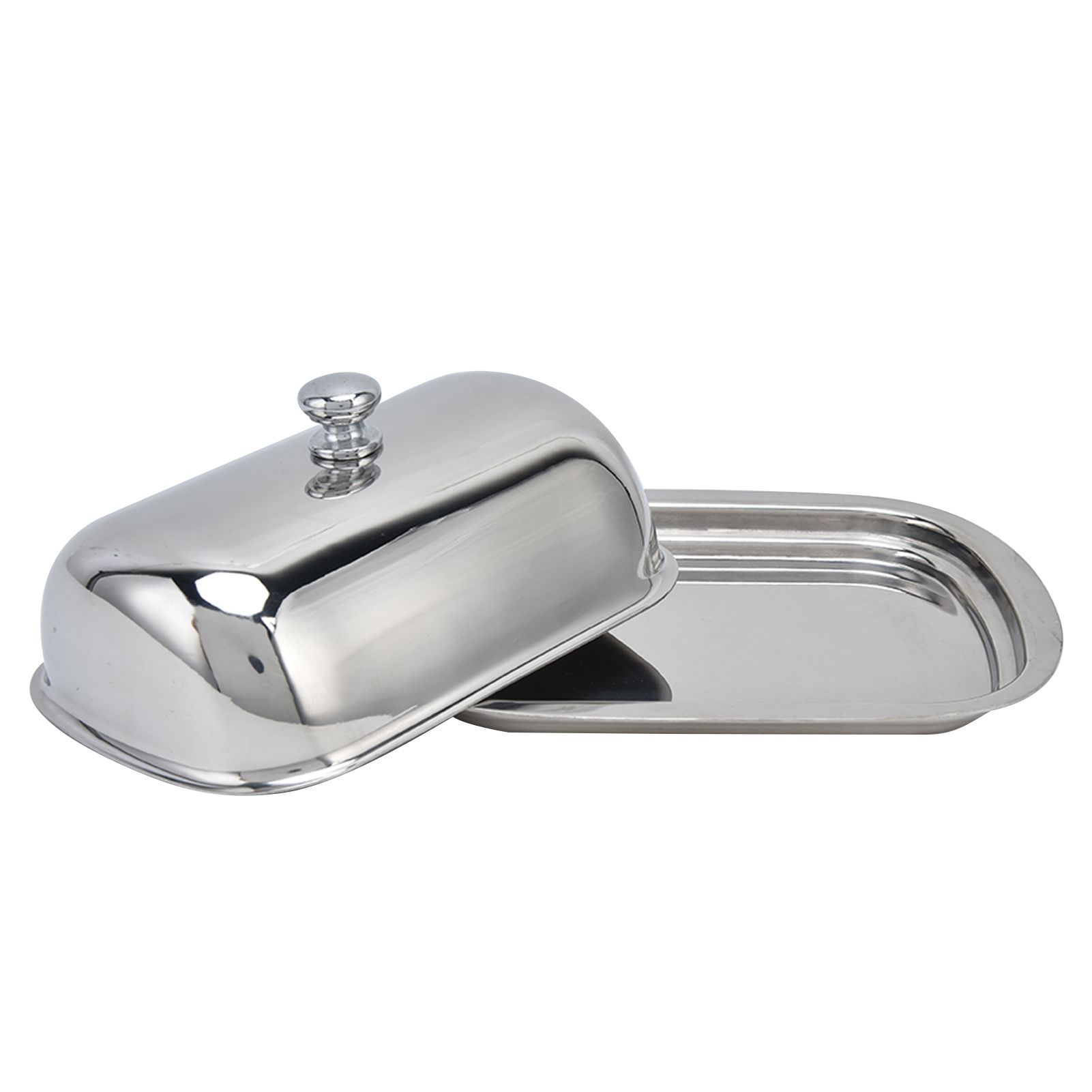 Stainless Steel Butter Dish HighGloss Dessert Bread Cheese Cake Box Food view 7