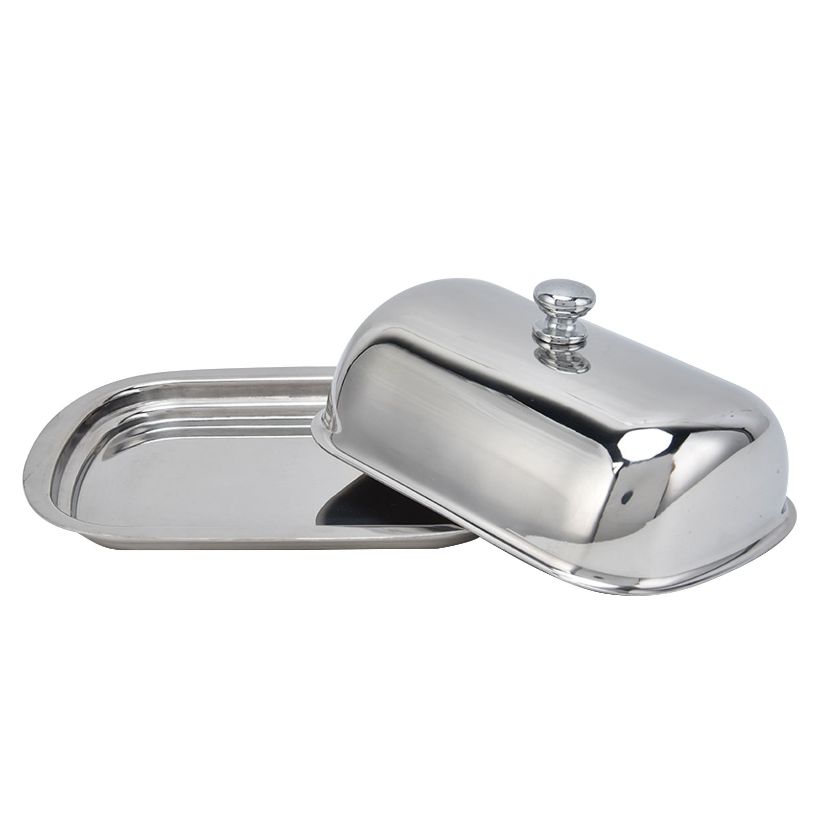 Stainless Steel Butter Dish HighGloss Dessert Bread Cheese Cake Box Food view 8