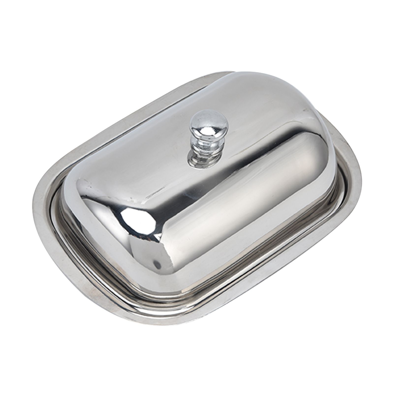 Stainless Steel Butter Dish HighGloss Dessert Bread Cheese Cake Box Food view 9