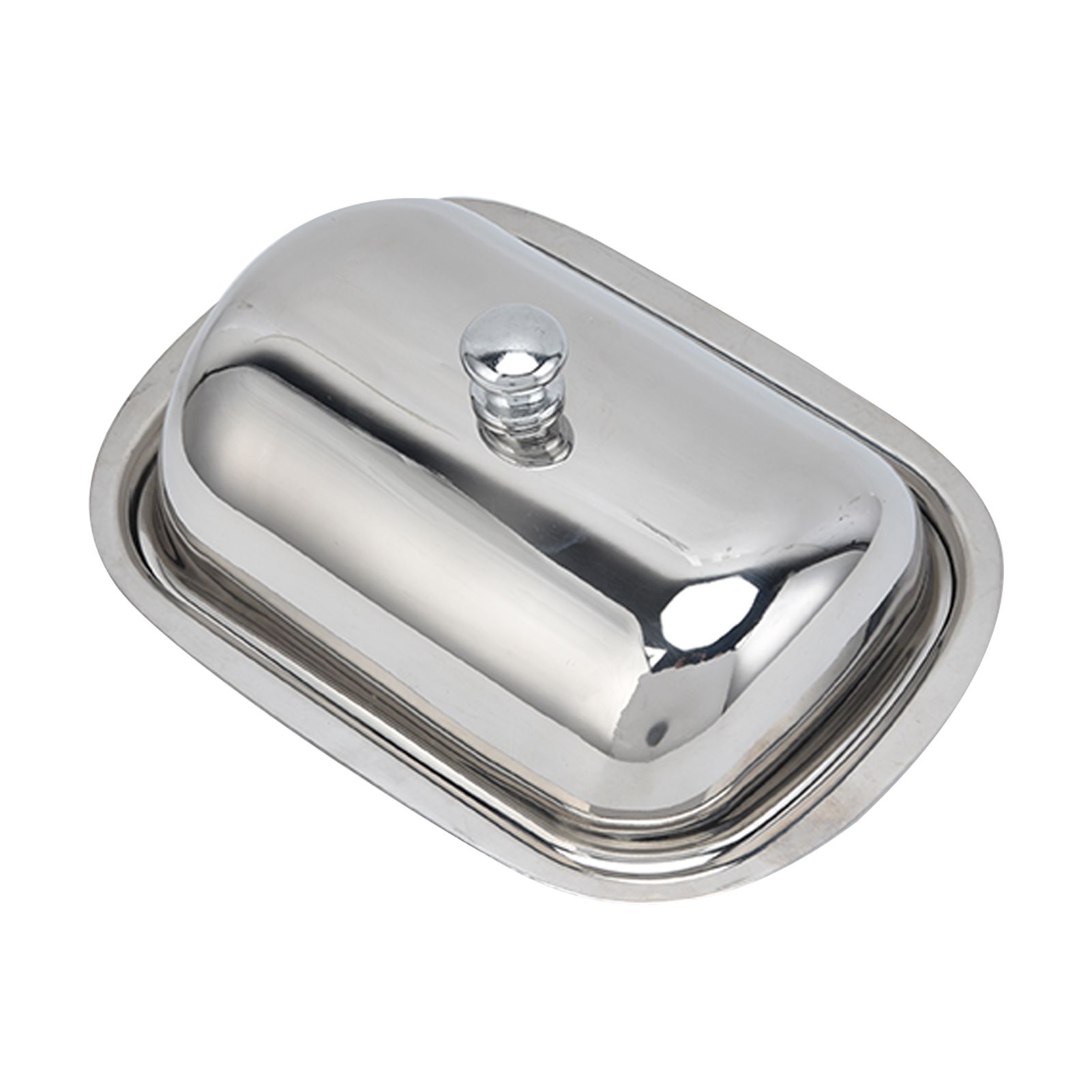 Stainless Steel Butter Dish HighGloss Dessert Bread Cheese Cake Box Food view 10