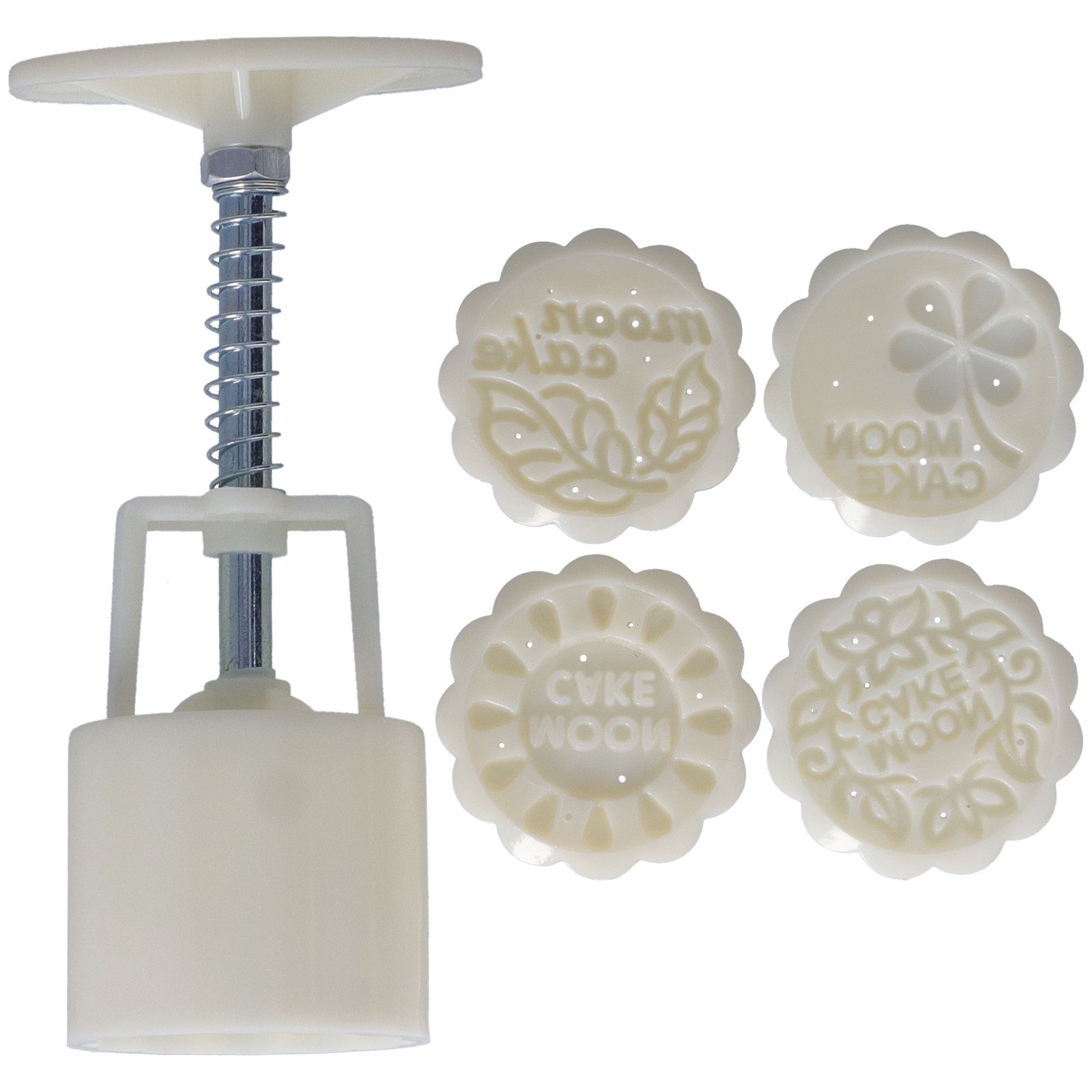 50g DIY HandPress Mooncake Mold Cake Dessert Cookies Mold with 4 Round Stamps view 2