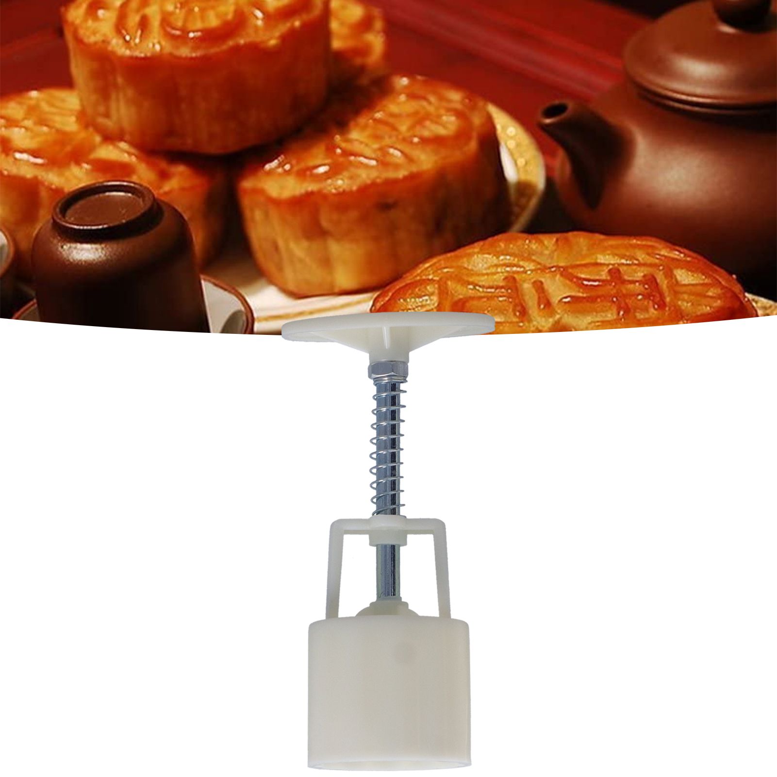 50g DIY HandPress Mooncake Mold Cake Dessert Cookies Mold with 4 Round Stamps view 11