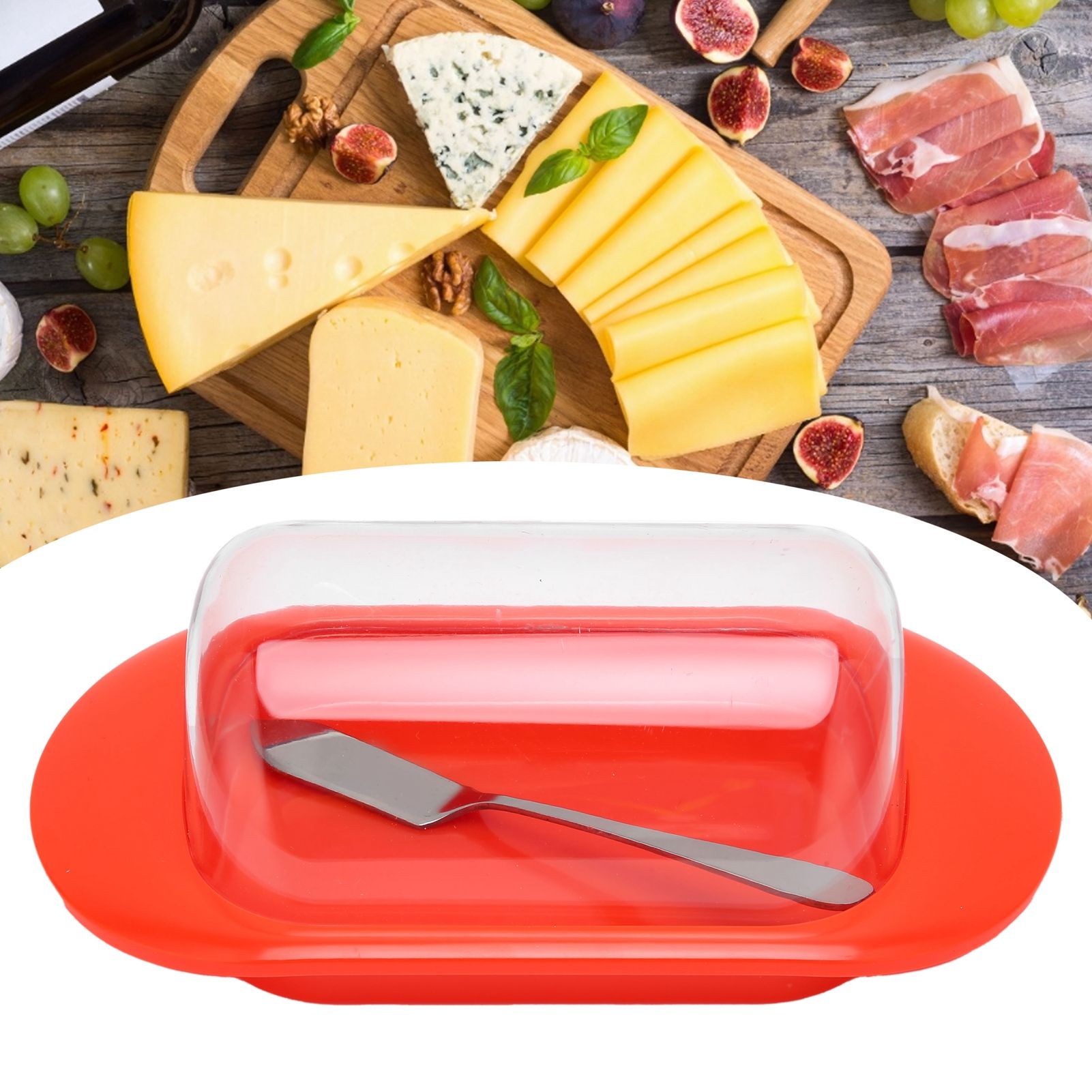 Round Edge Plastic Butter Storage Box Cheese Dessert Bread Container with view 11