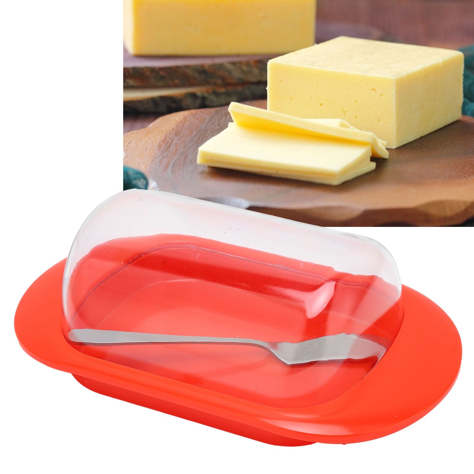 Round Edge Plastic Butter Storage Box Cheese Dessert Bread Container with view 12