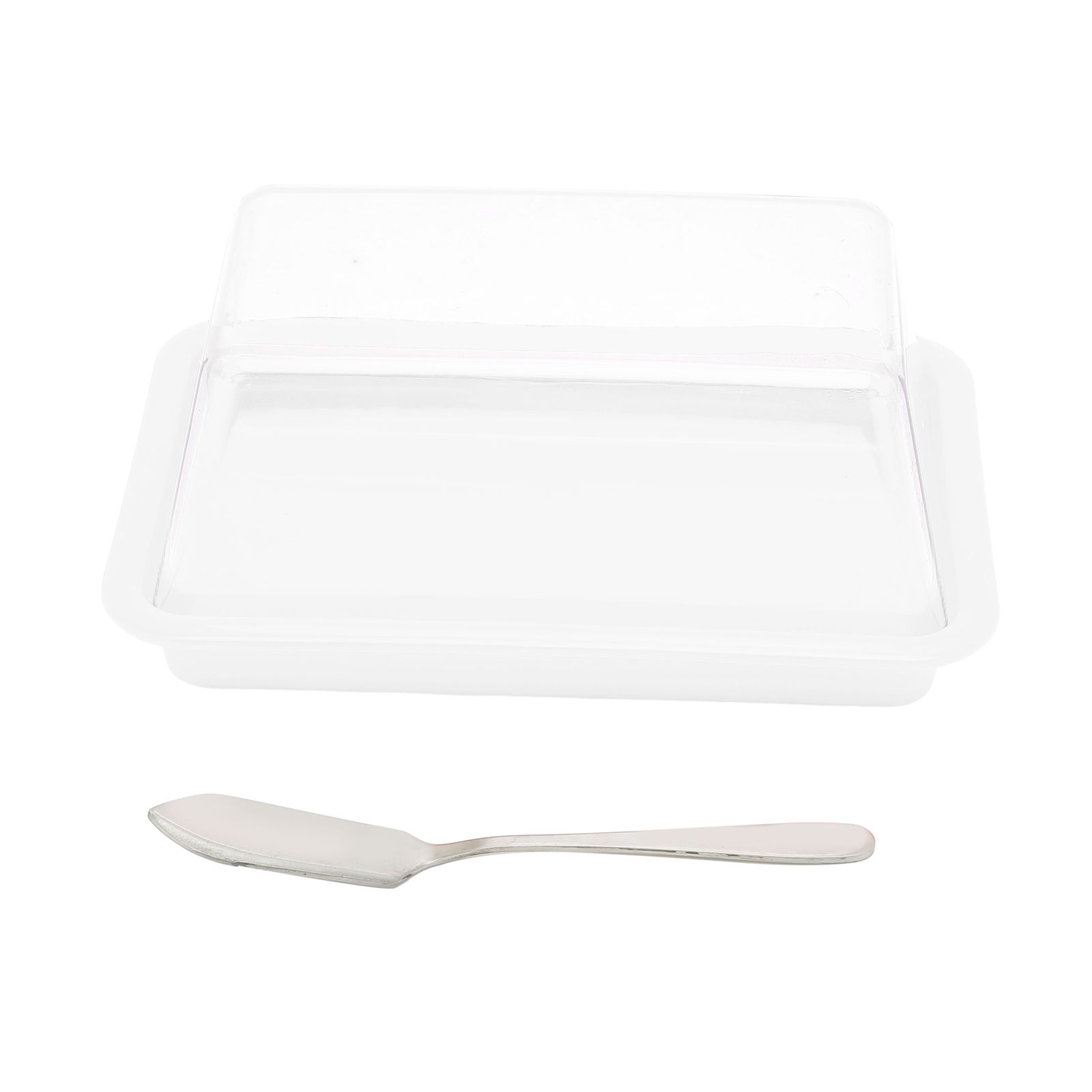 Quadrate Plastic Butter Storage Box Butter Cutter Cheese Container with view 2