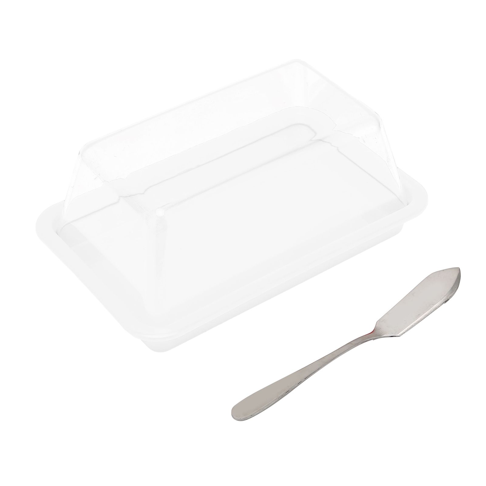 Quadrate Plastic Butter Storage Box Butter Cutter Cheese Container with view 4