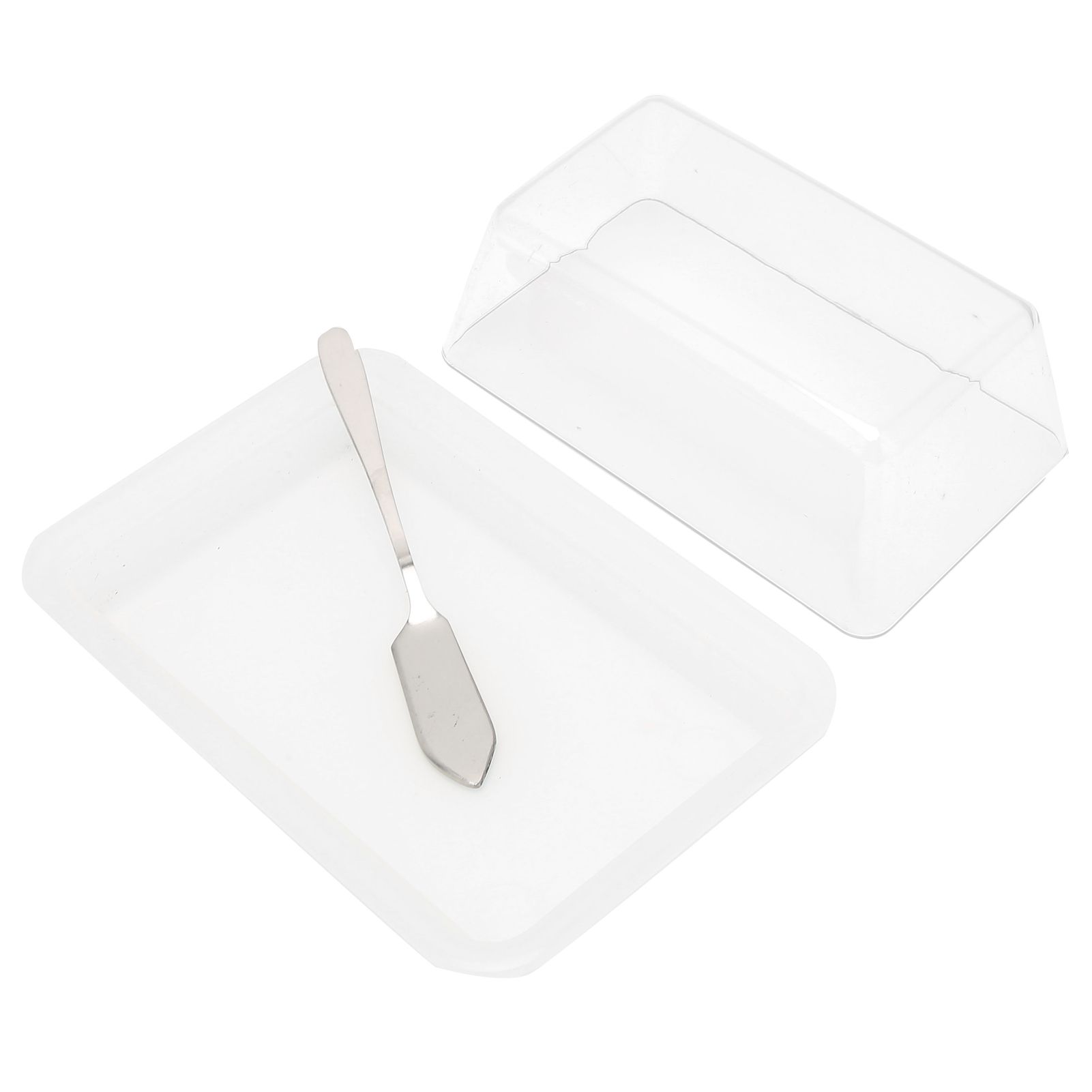 Quadrate Plastic Butter Storage Box Butter Cutter Cheese Container with view 6