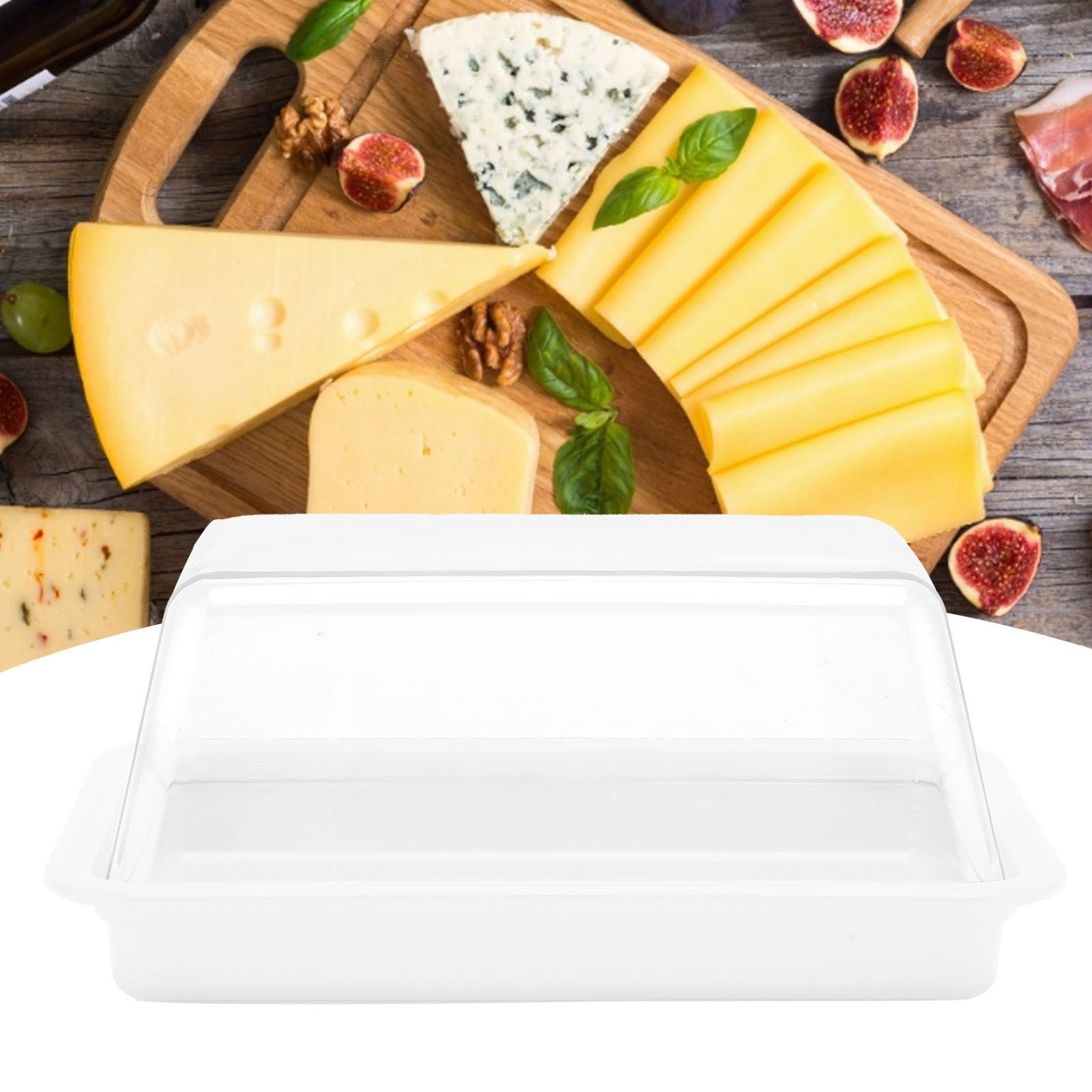 Quadrate Plastic Butter Storage Box Butter Cutter Cheese Container with view 11