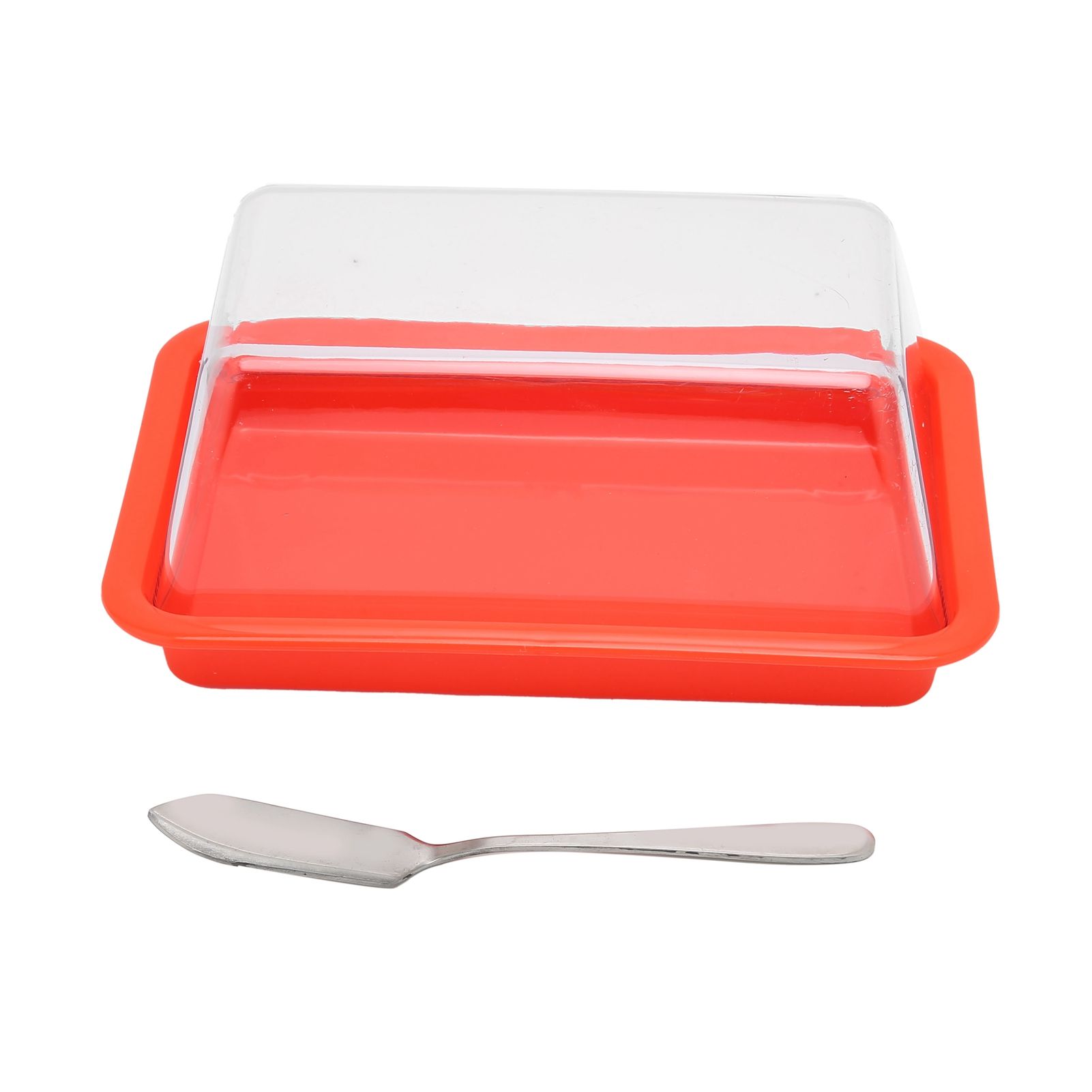 Quadrate Plastic Butter Storage Box Butter Cutter Cheese Container with view 2