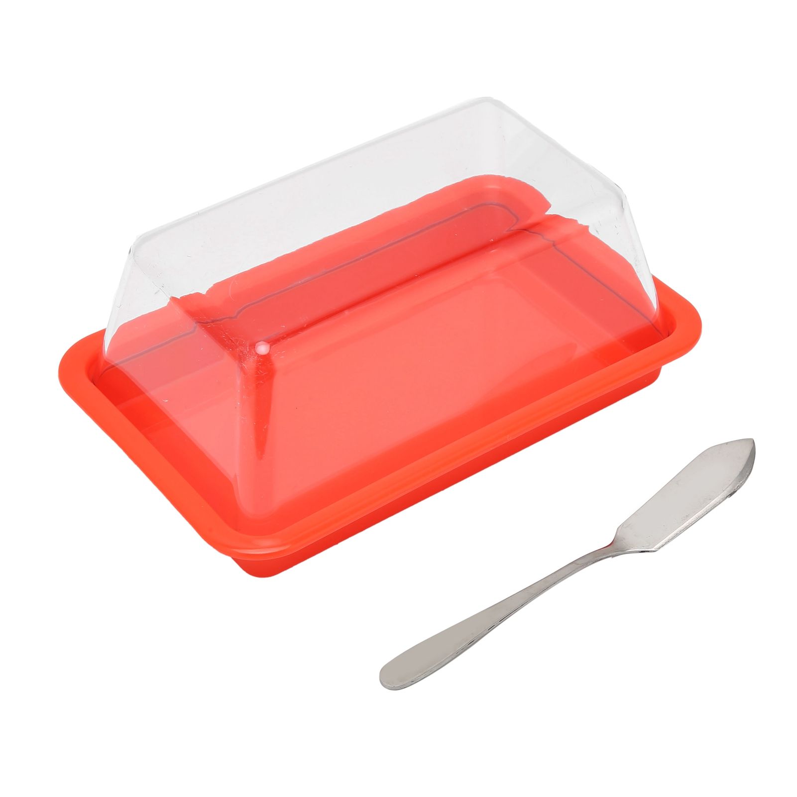 Quadrate Plastic Butter Storage Box Butter Cutter Cheese Container with view 3