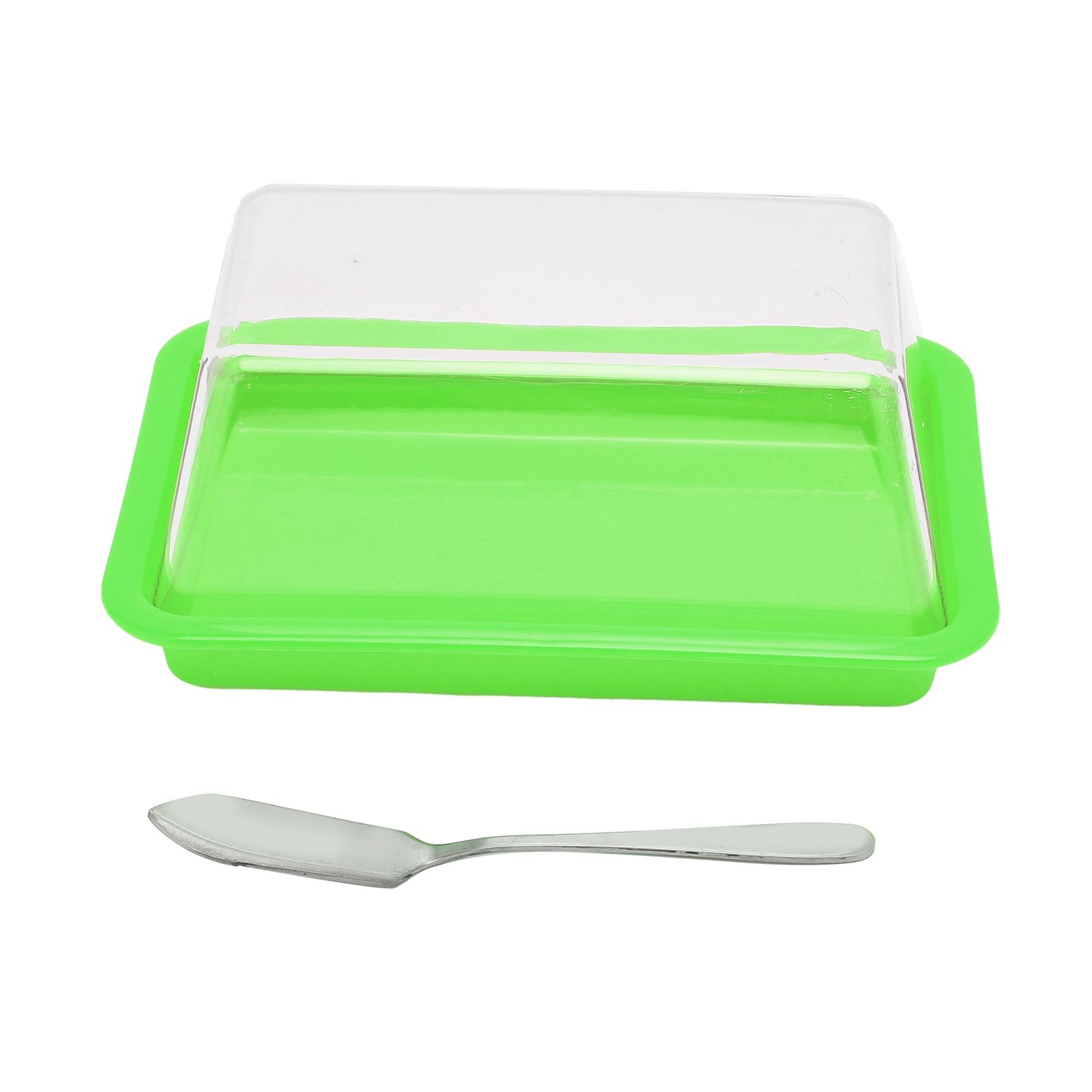 Quadrate Plastic Butter Storage Box Butter Cutter Cheese Container with view 2