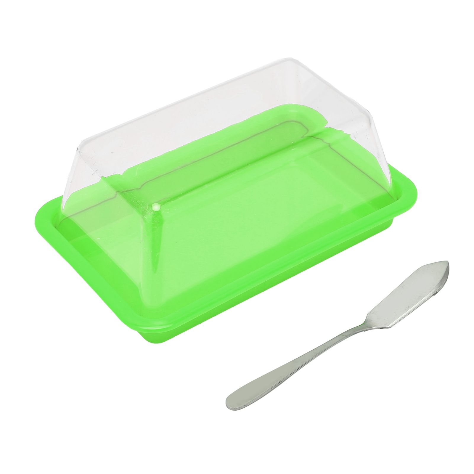 Quadrate Plastic Butter Storage Box Butter Cutter Cheese Container with view 3