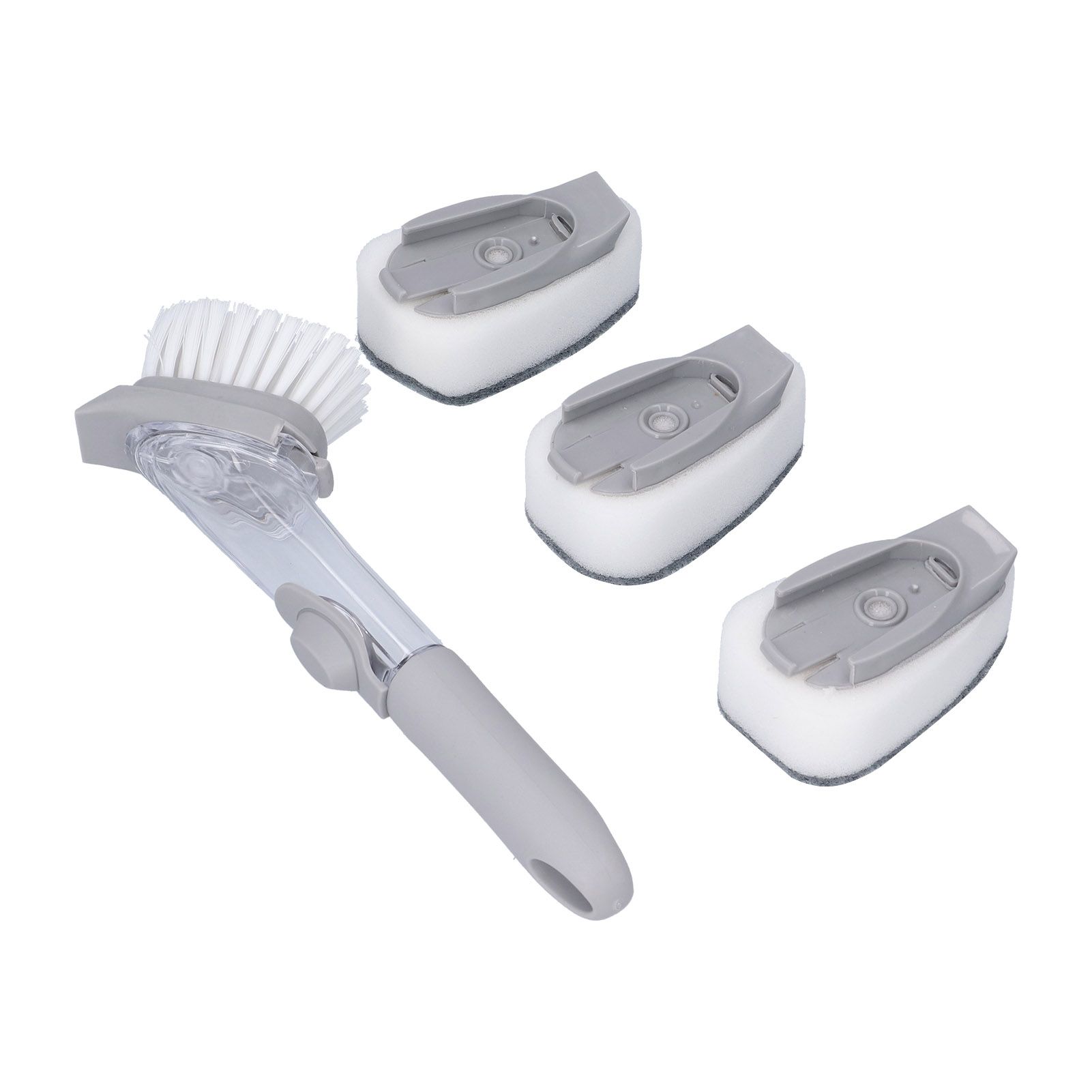 Soap Dispensing Dish Brush Sink Dish Cleaning Scrubber with Handle Hanging view 7