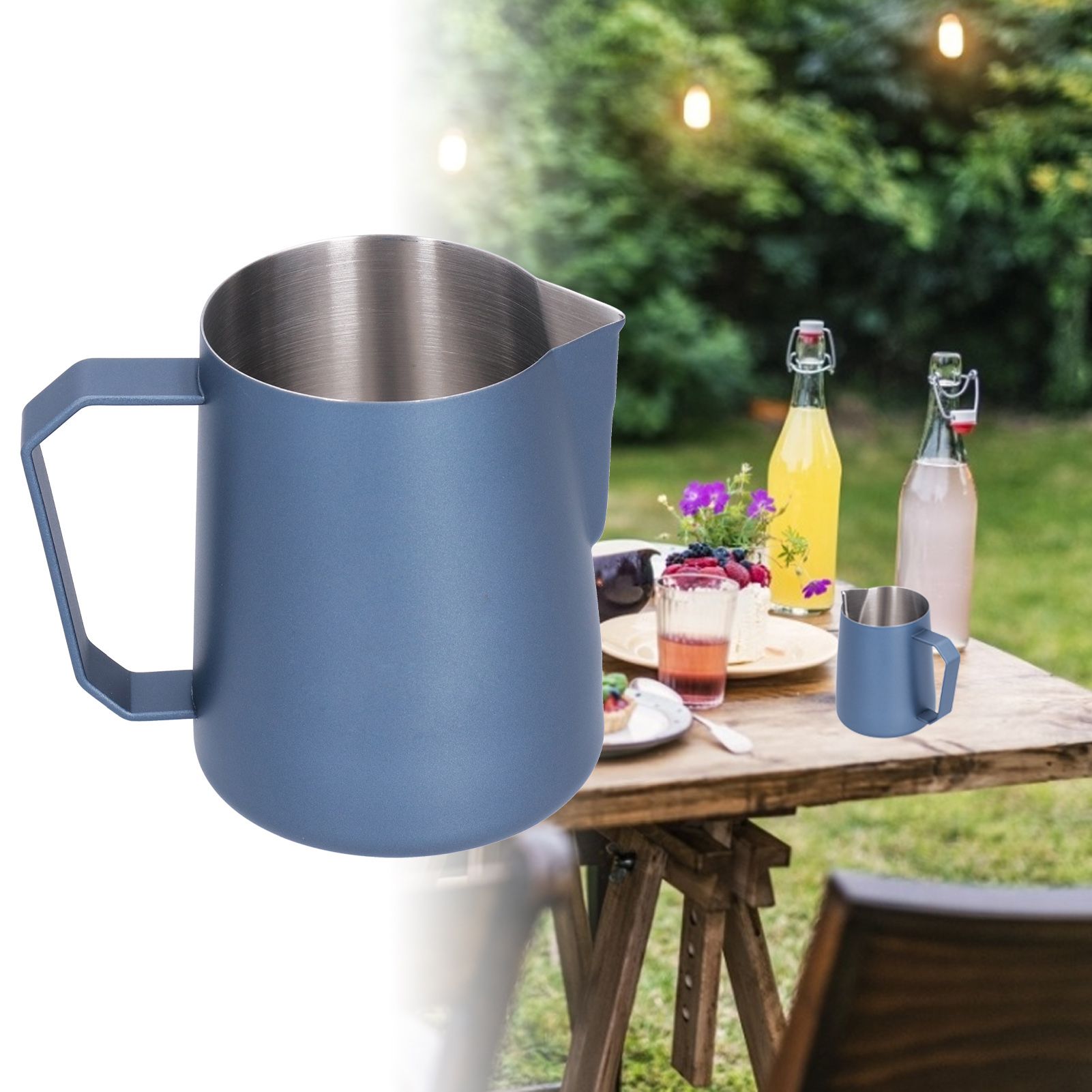 Latte Cup Pointed Spout 304 Stainless Steel Durable Milk Frothing Pitcher with view 11