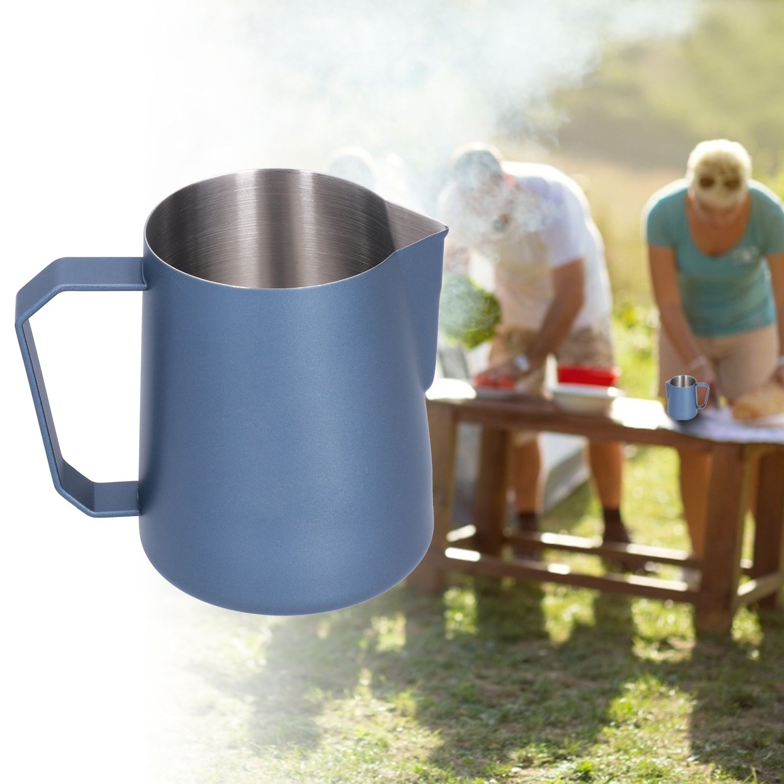 Latte Cup Pointed Spout 304 Stainless Steel Durable Milk Frothing Pitcher with view 12