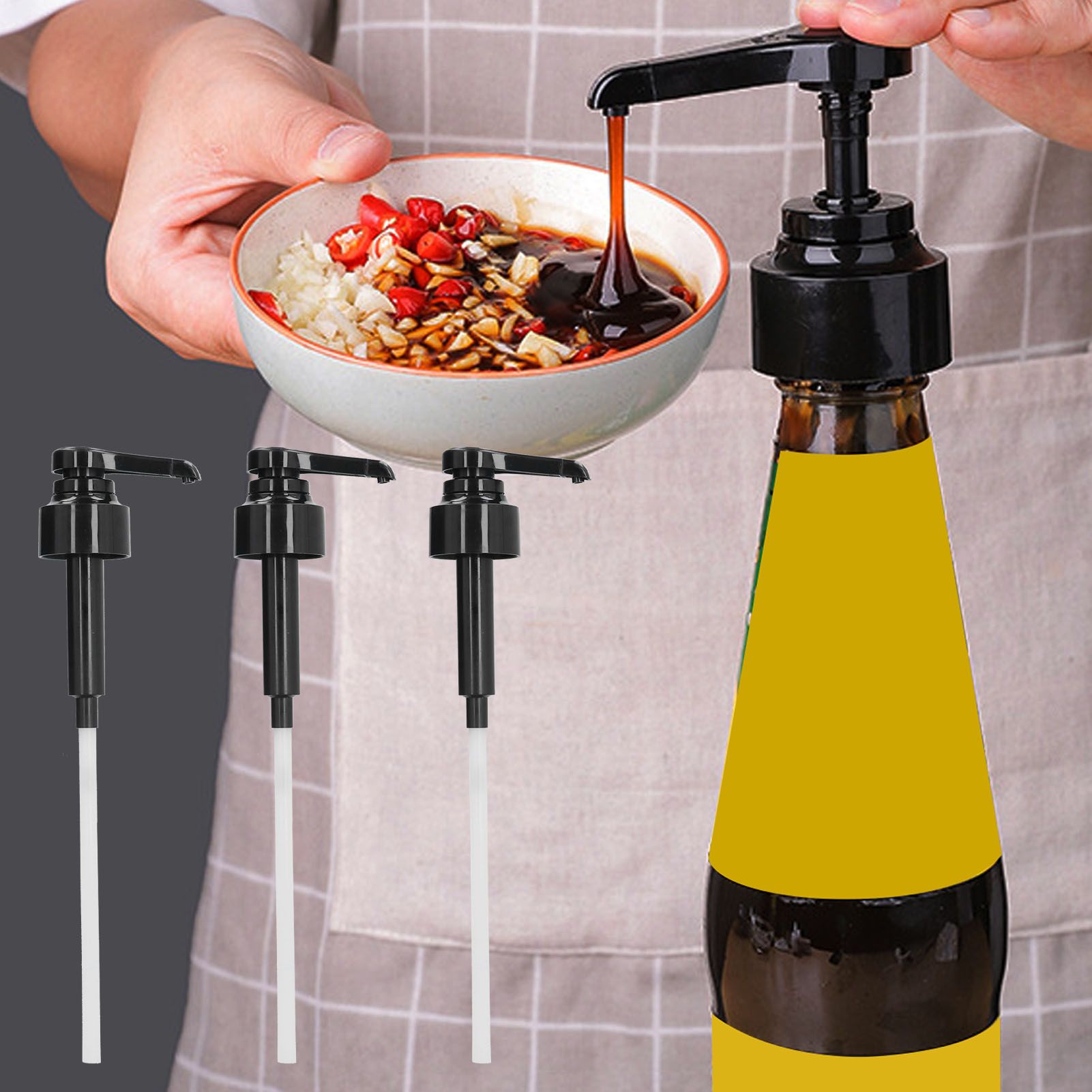 3Pcs Oyster Sauce Bottle Pours Spout Household Plastic Nozzle Kitchen view 11